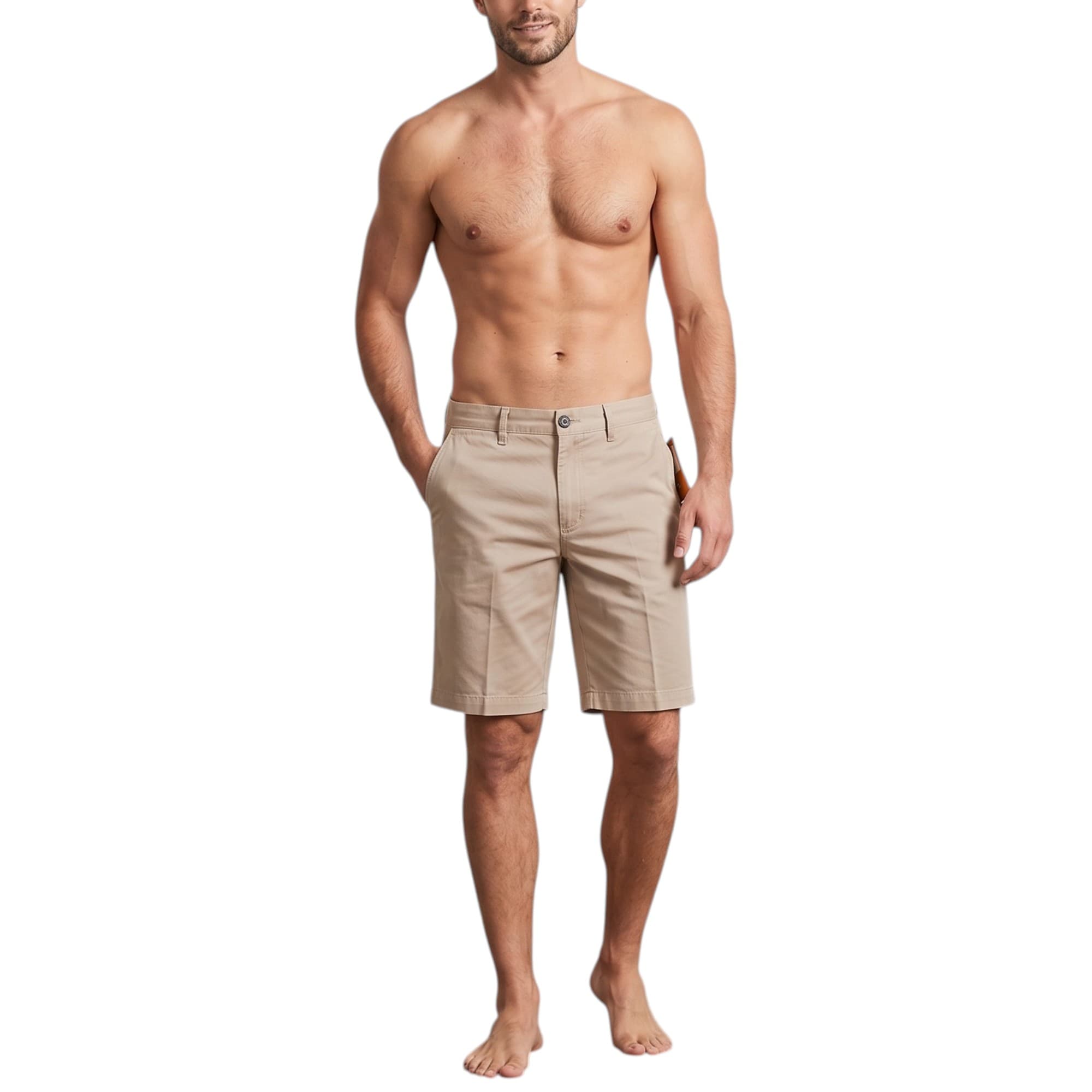 FARAH black men's chino shorts front view
