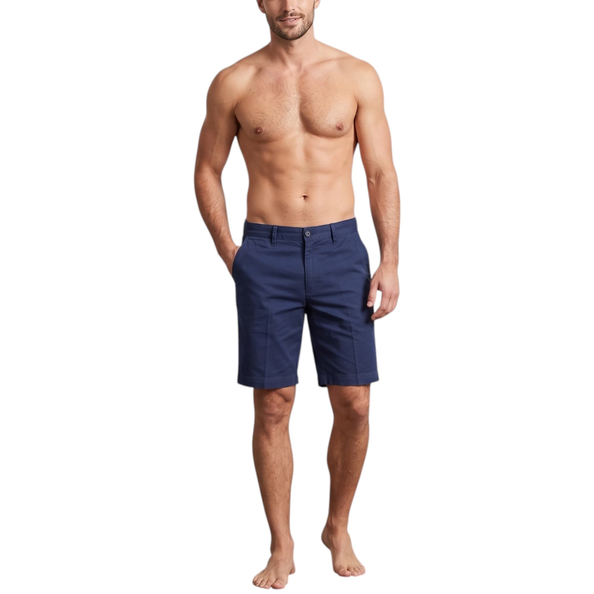 FARAH men's black chino shorts front view