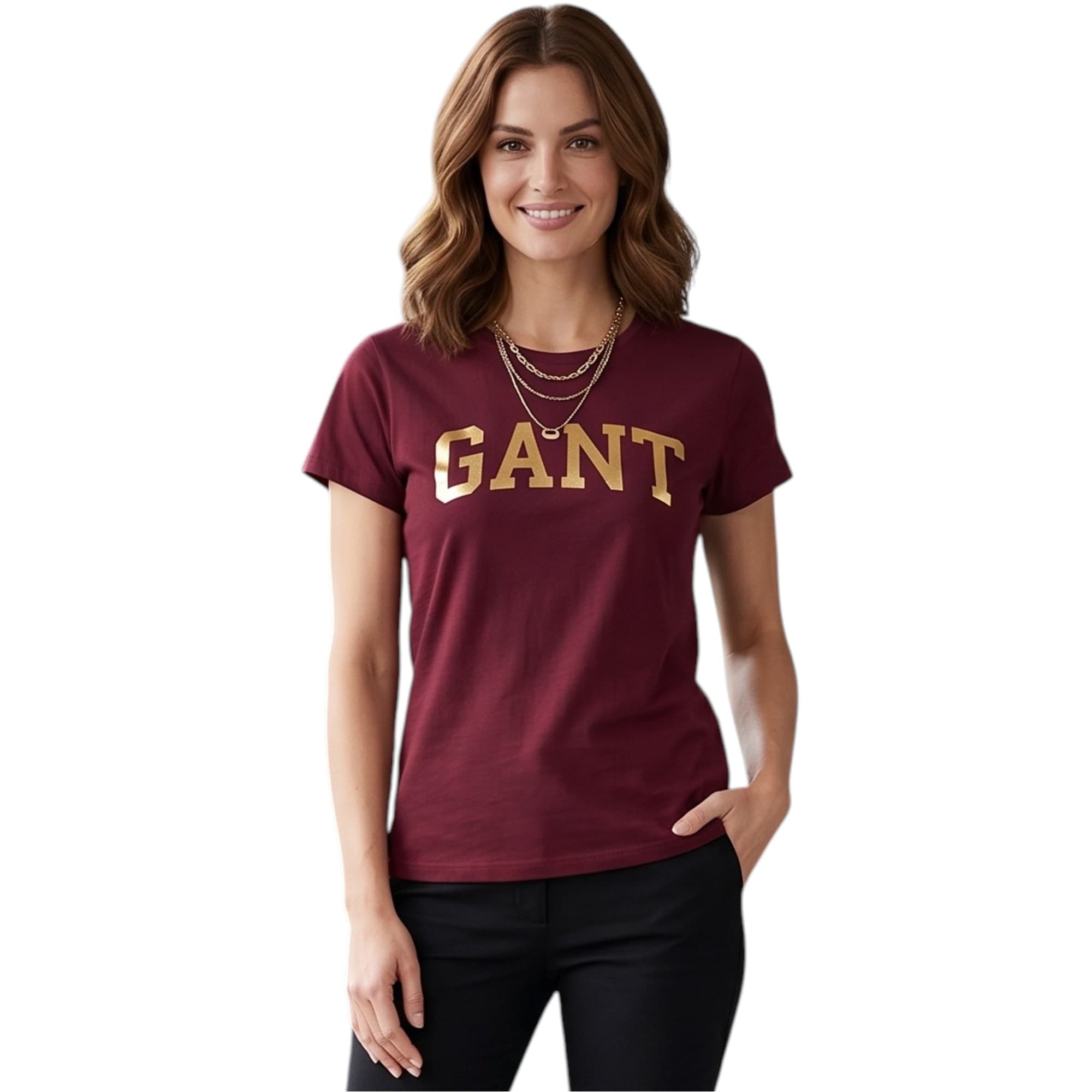 GANT Maroon Winter Wine Womens T-Shirt