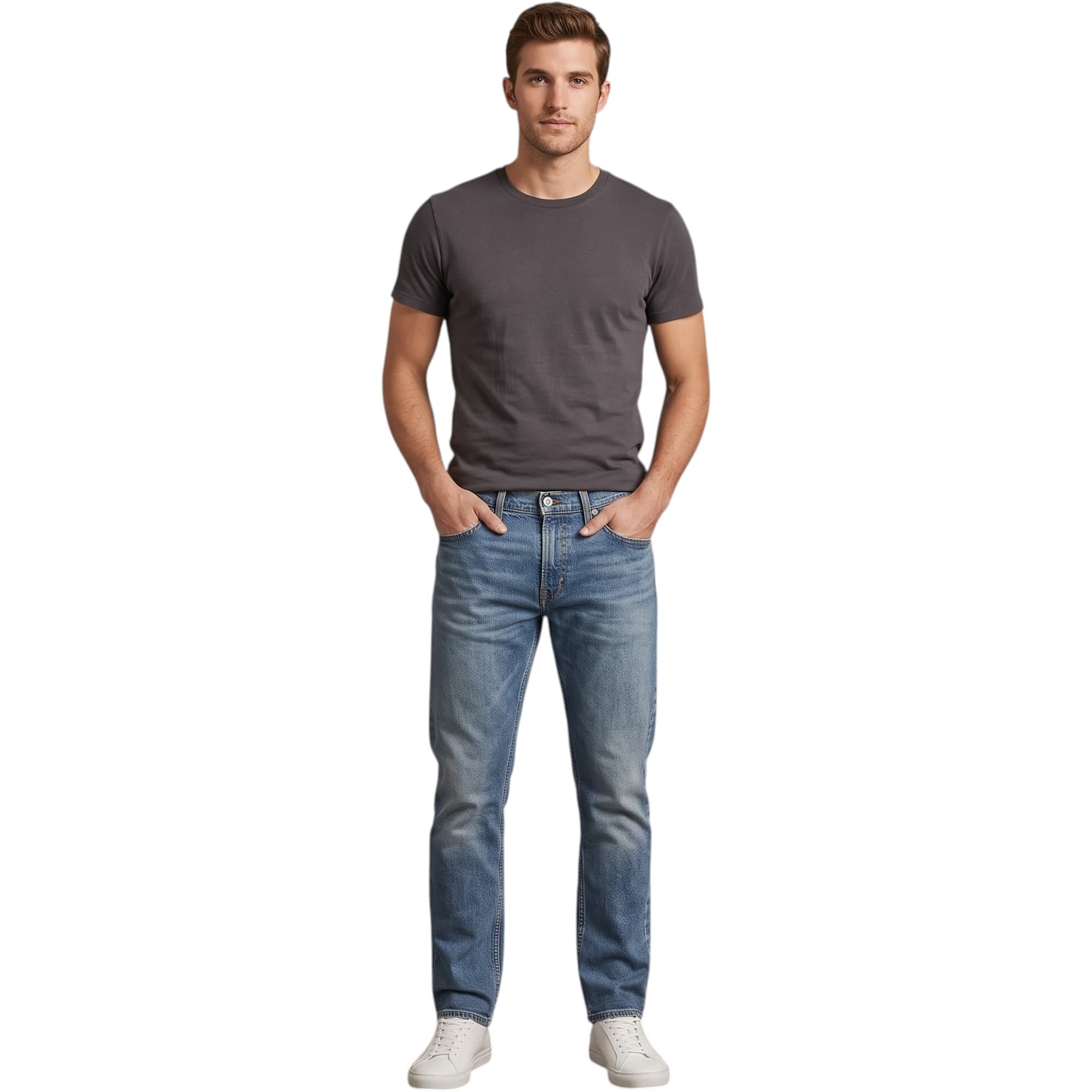 Levi's 502 men's black jeans front view