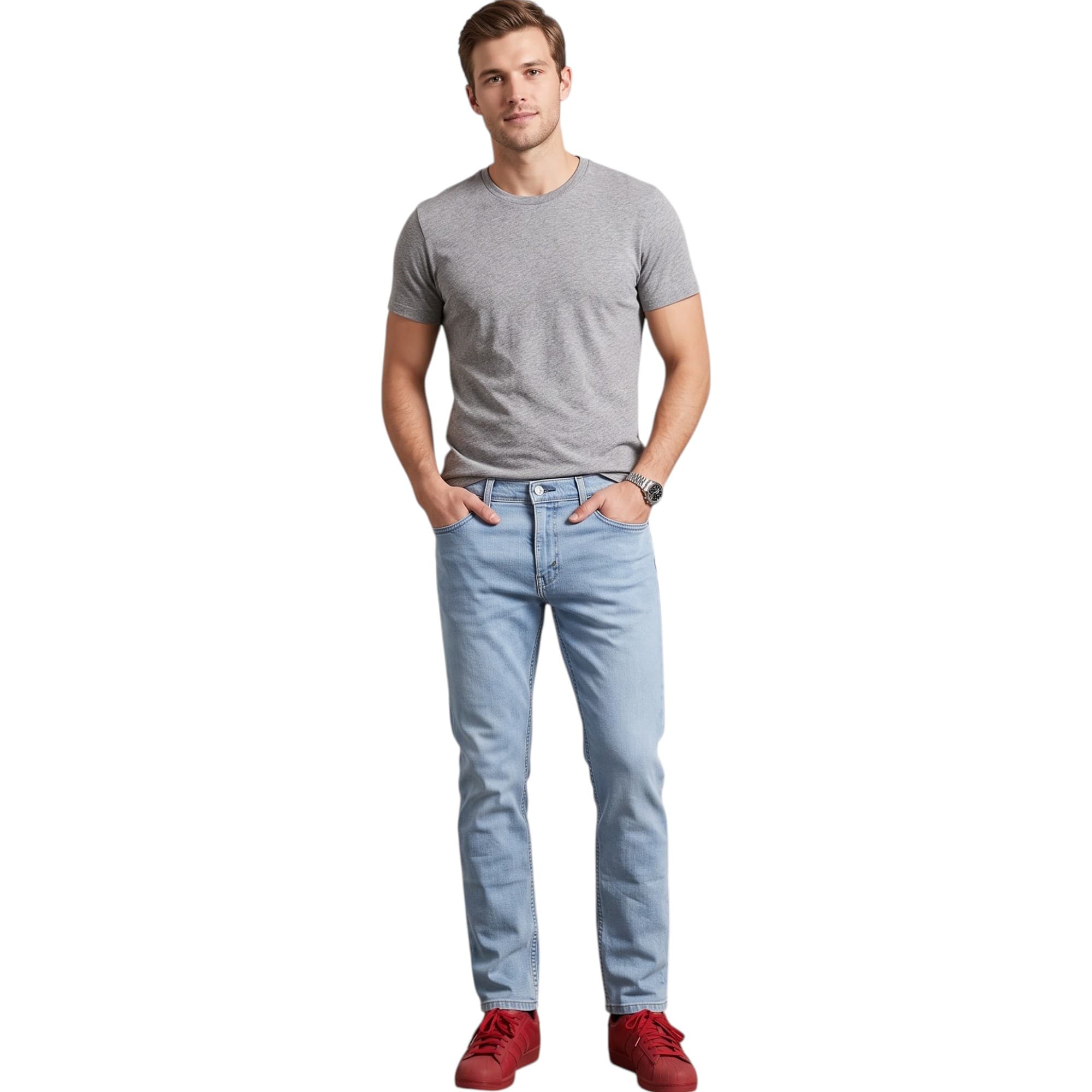 Levi's 511 Slim Jeans men's black denim front view