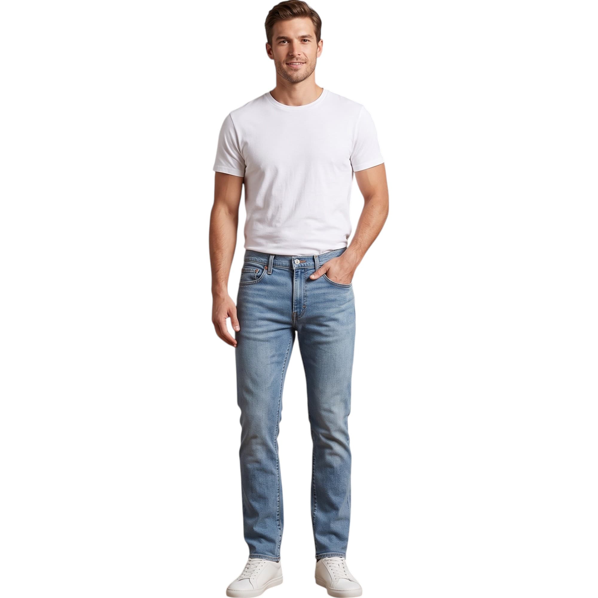 Levi's 511 Slim Jeans mens front view black denim