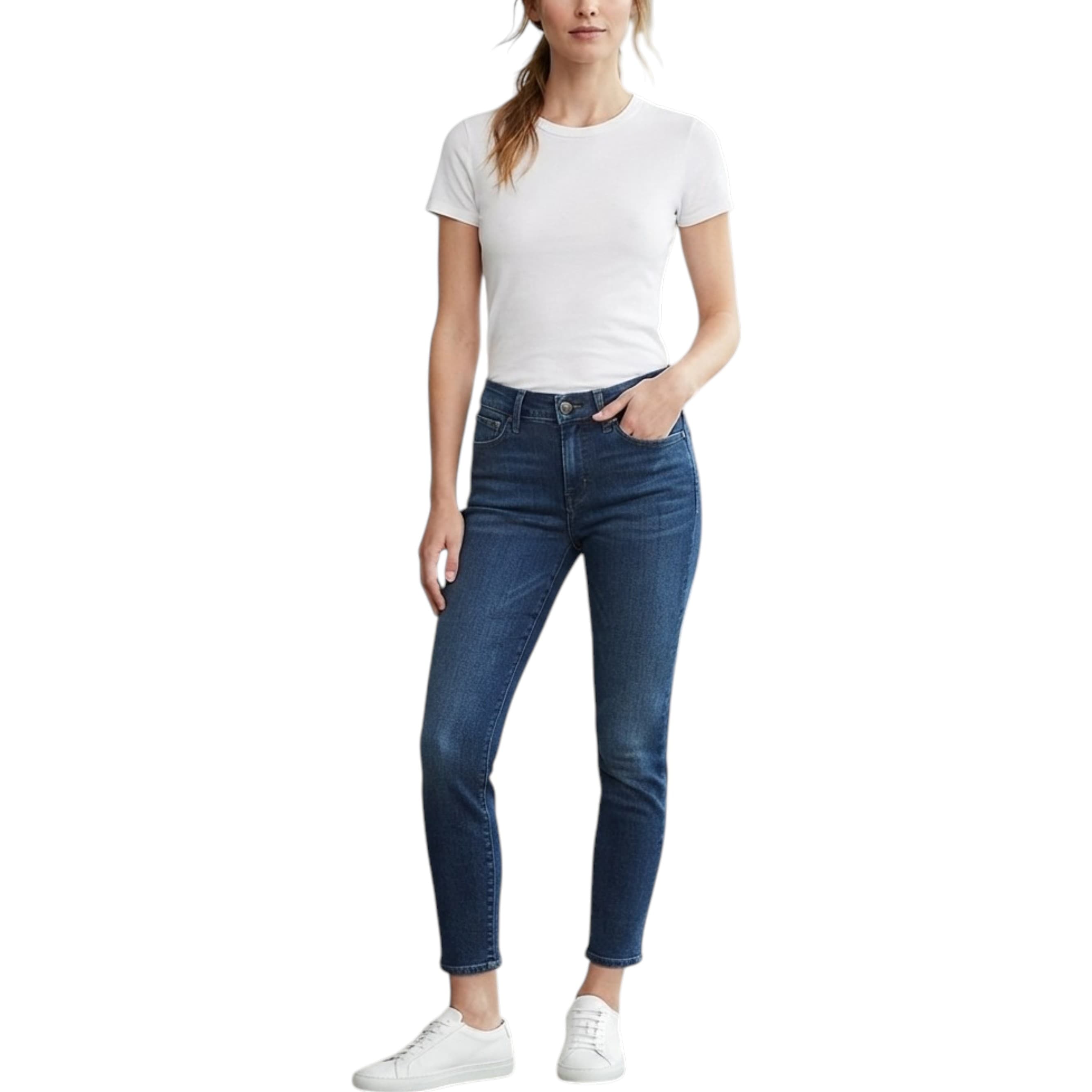 Levi's women's black Bold Curve Modern Rise Skinny jeans, front view