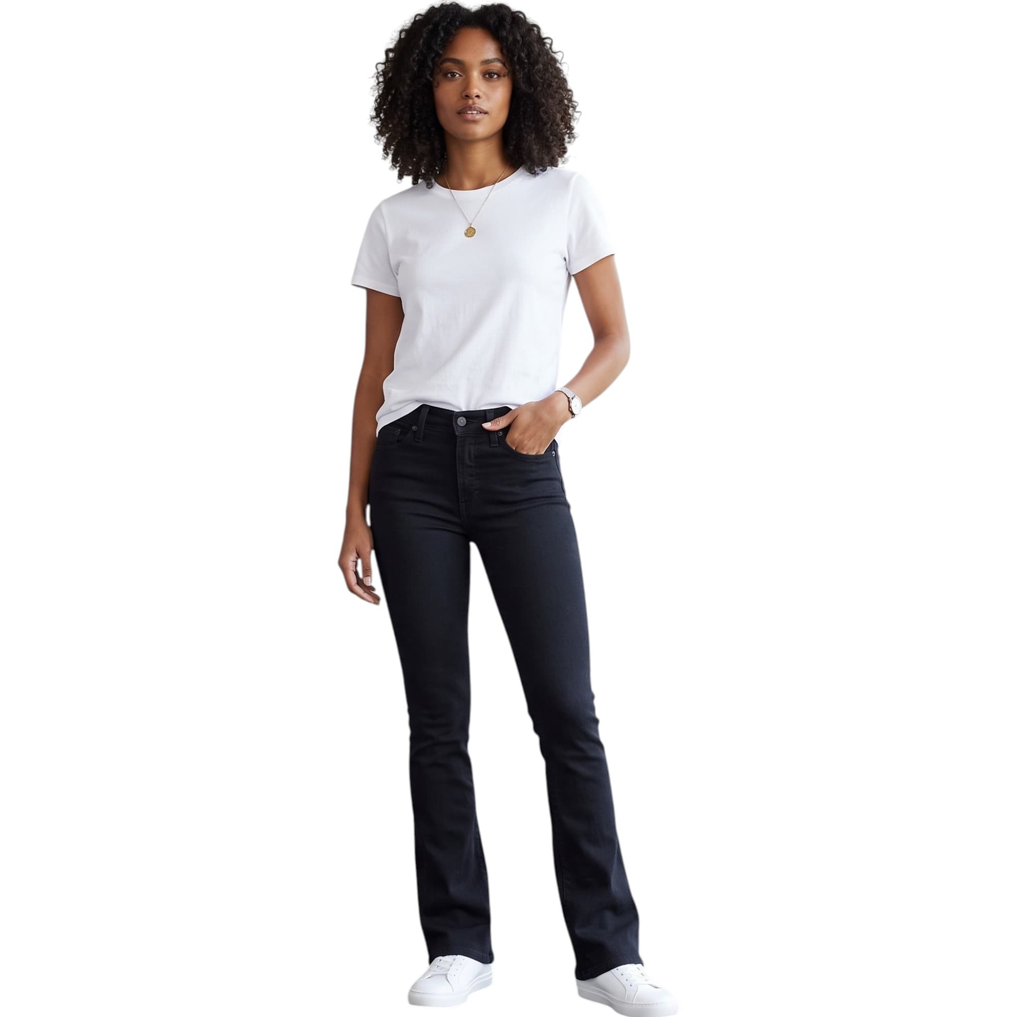 Levi's women's skinny jeans in dark wash, front view