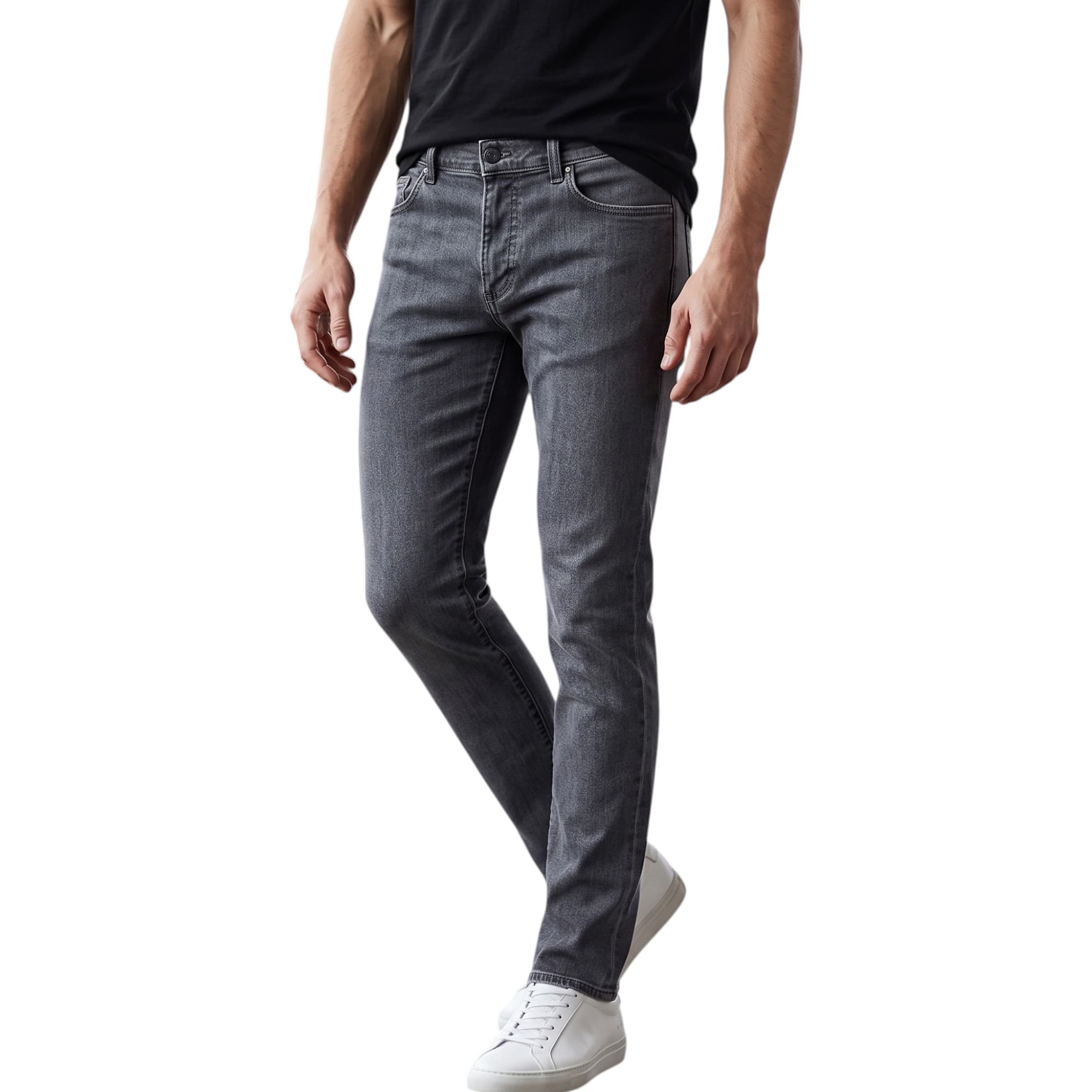 Versace Collection V600367S men's dark grey denim jeans front view