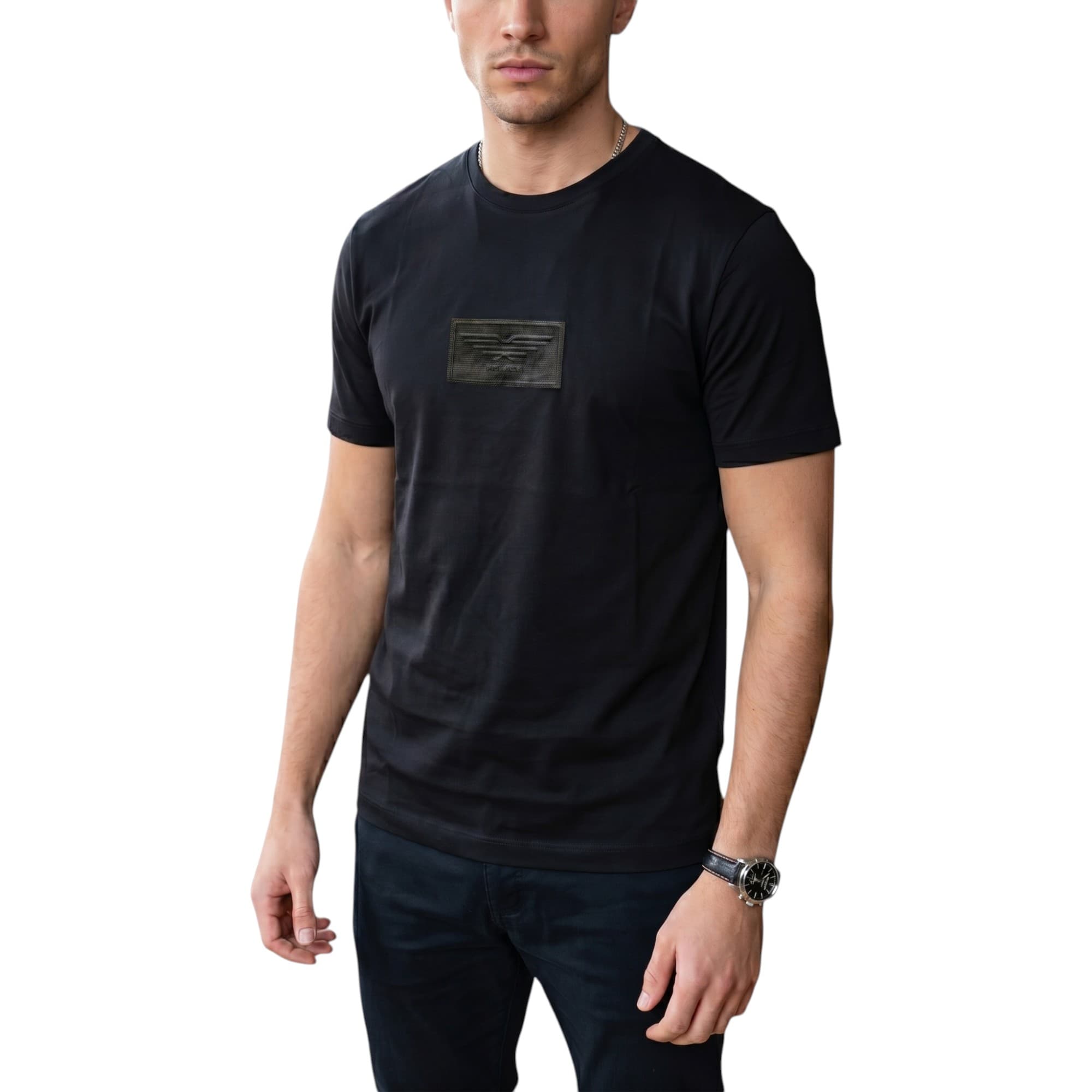 883 Police Siclen black crew neck t-shirt front view