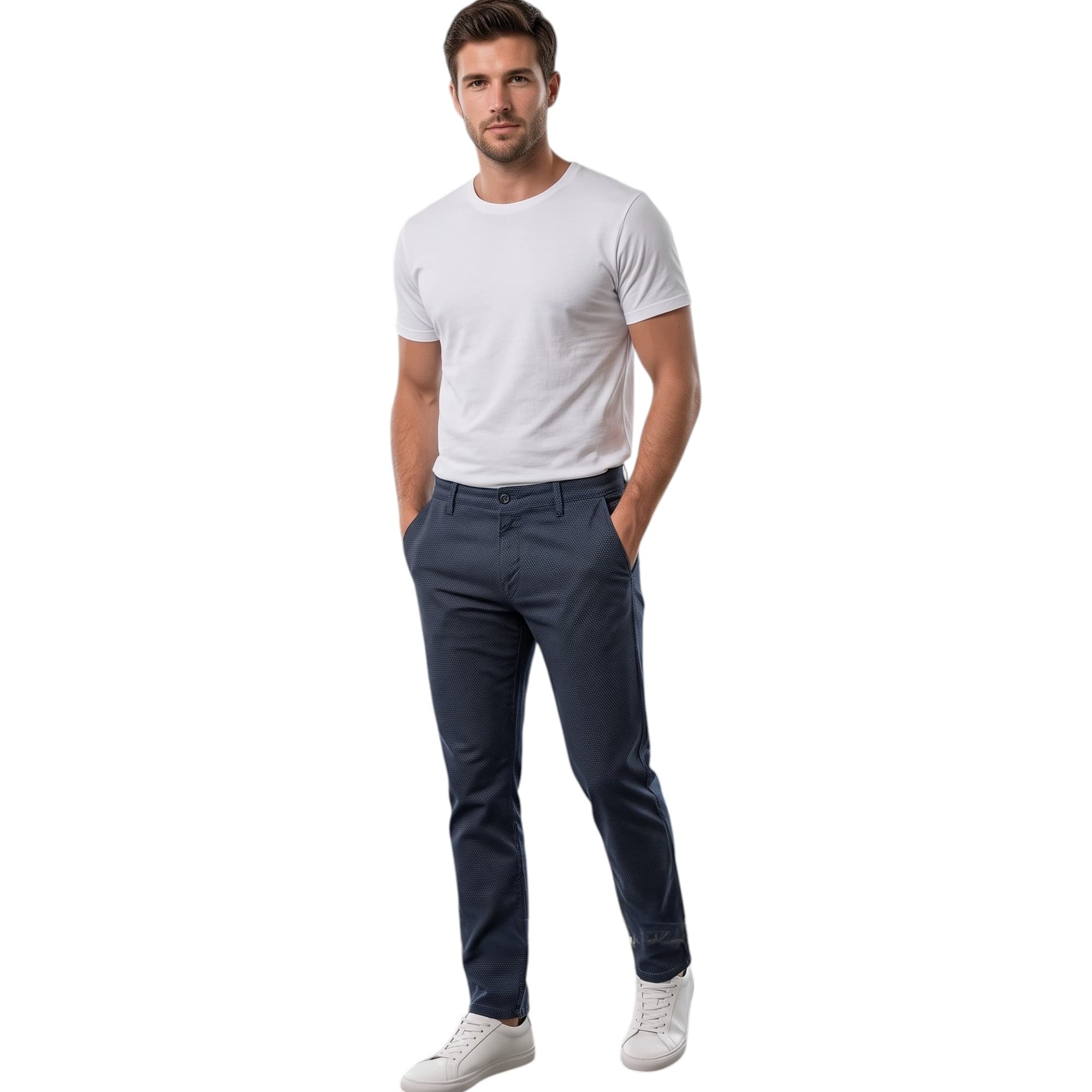Armani Jeans navy cotton denim front view