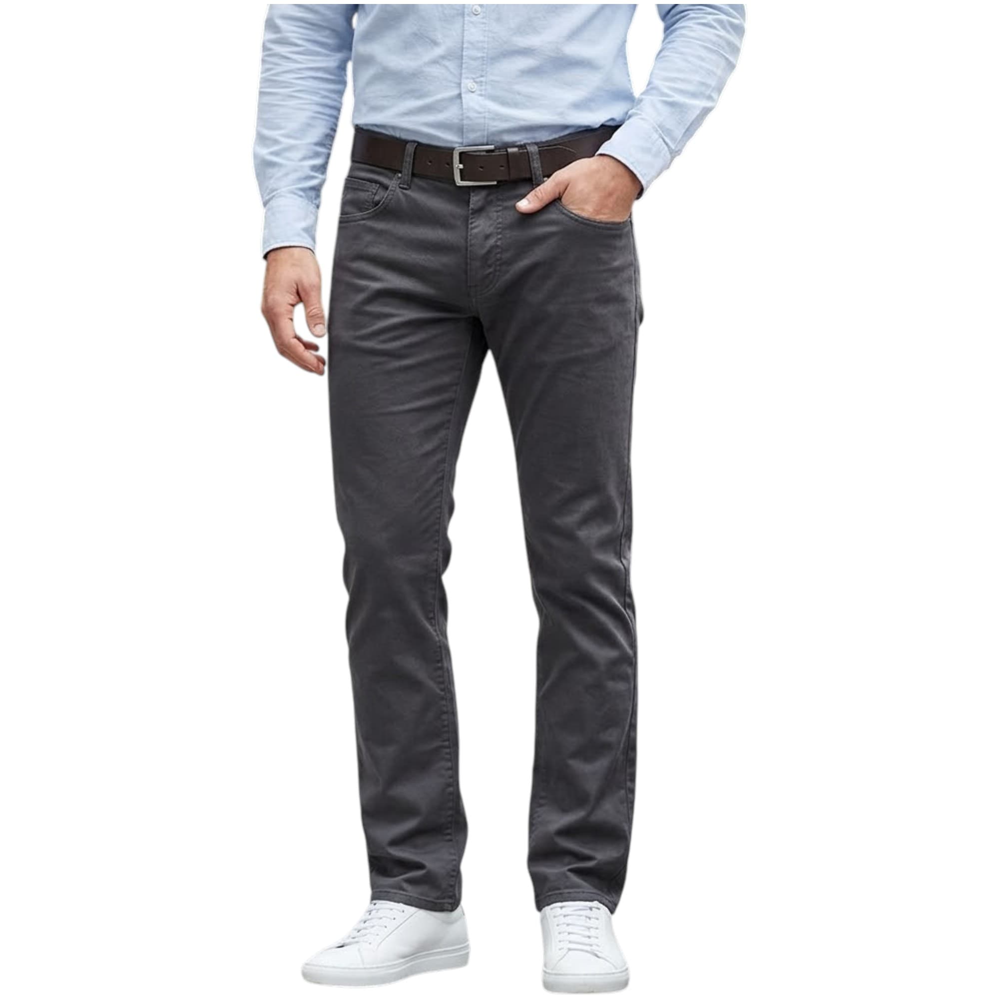 Armani Jeans grey chino trousers front view, slim straight fit