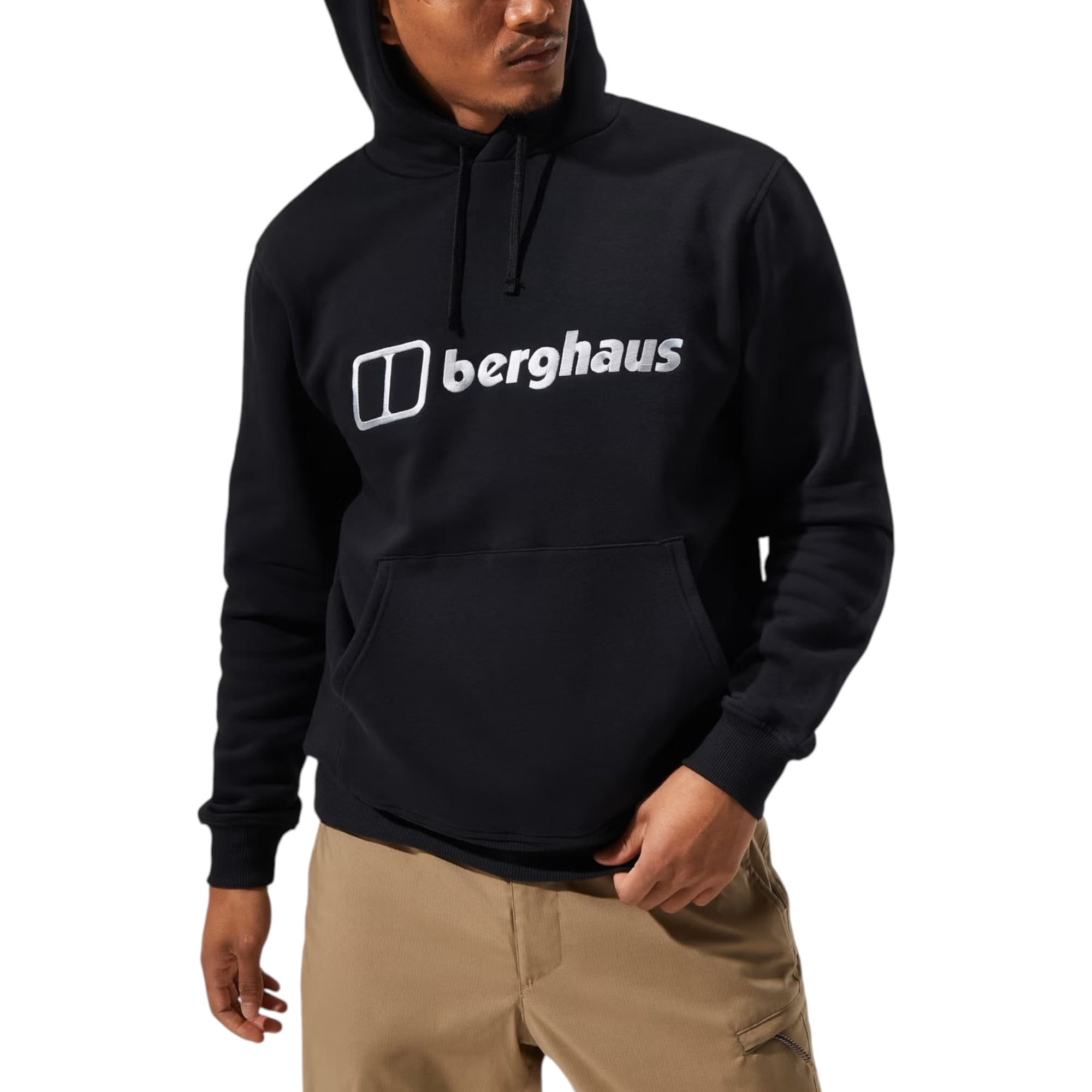 Berghaus black mens hoodie regular fit front view