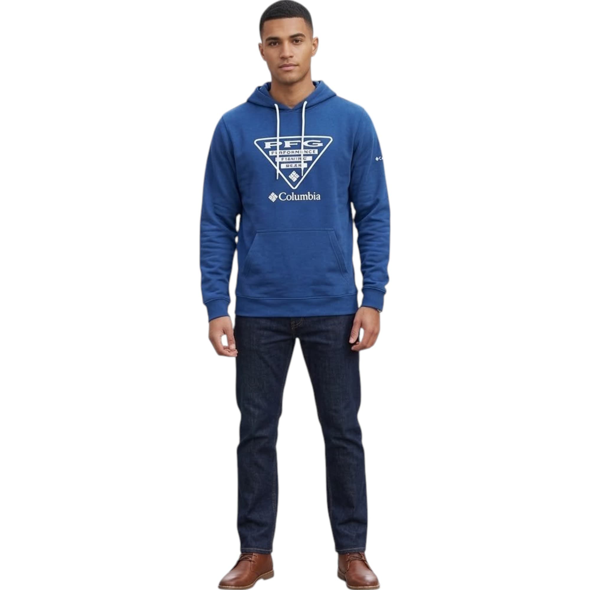 Columbia dark blue men's regular fit pullover hoodie front view
