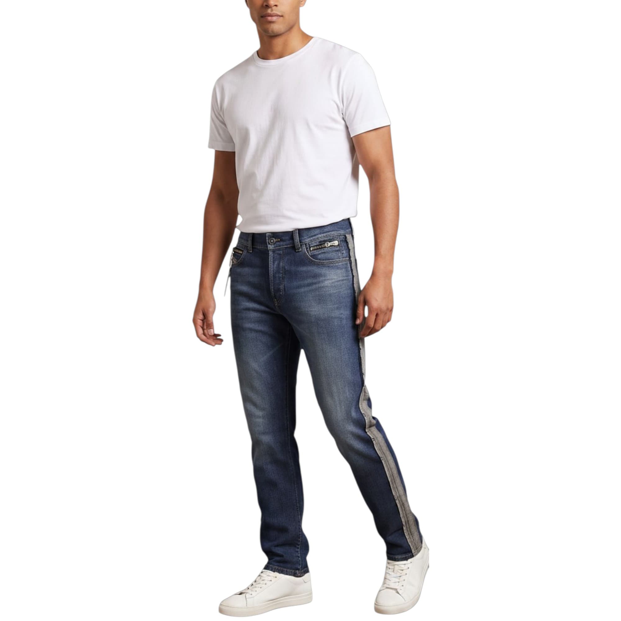 Diesel 1995-RE men's slim-fit blue denim jeans, front view