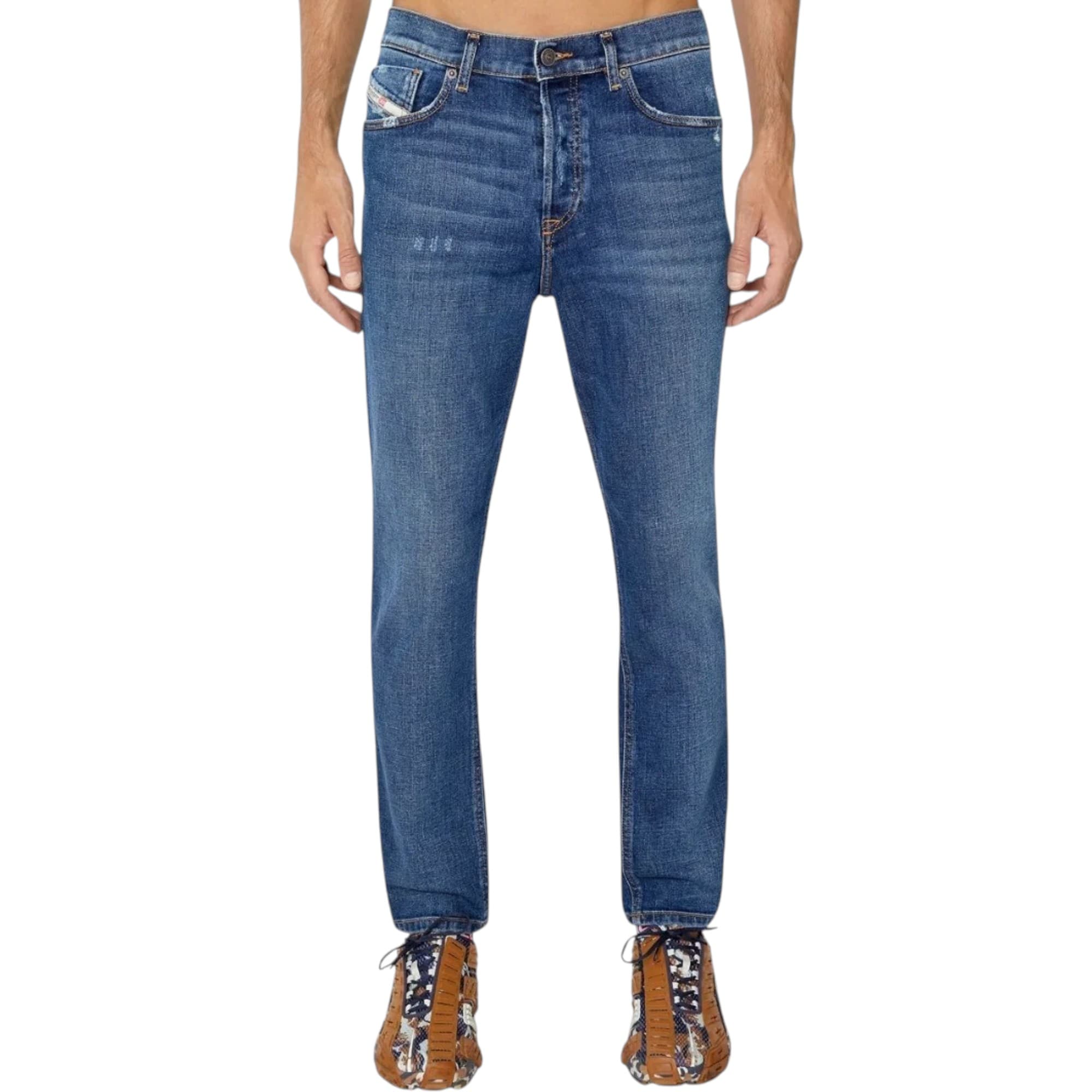 Diesel 2005 D-Fining men's mid-waist jeans in denim blue, front view
