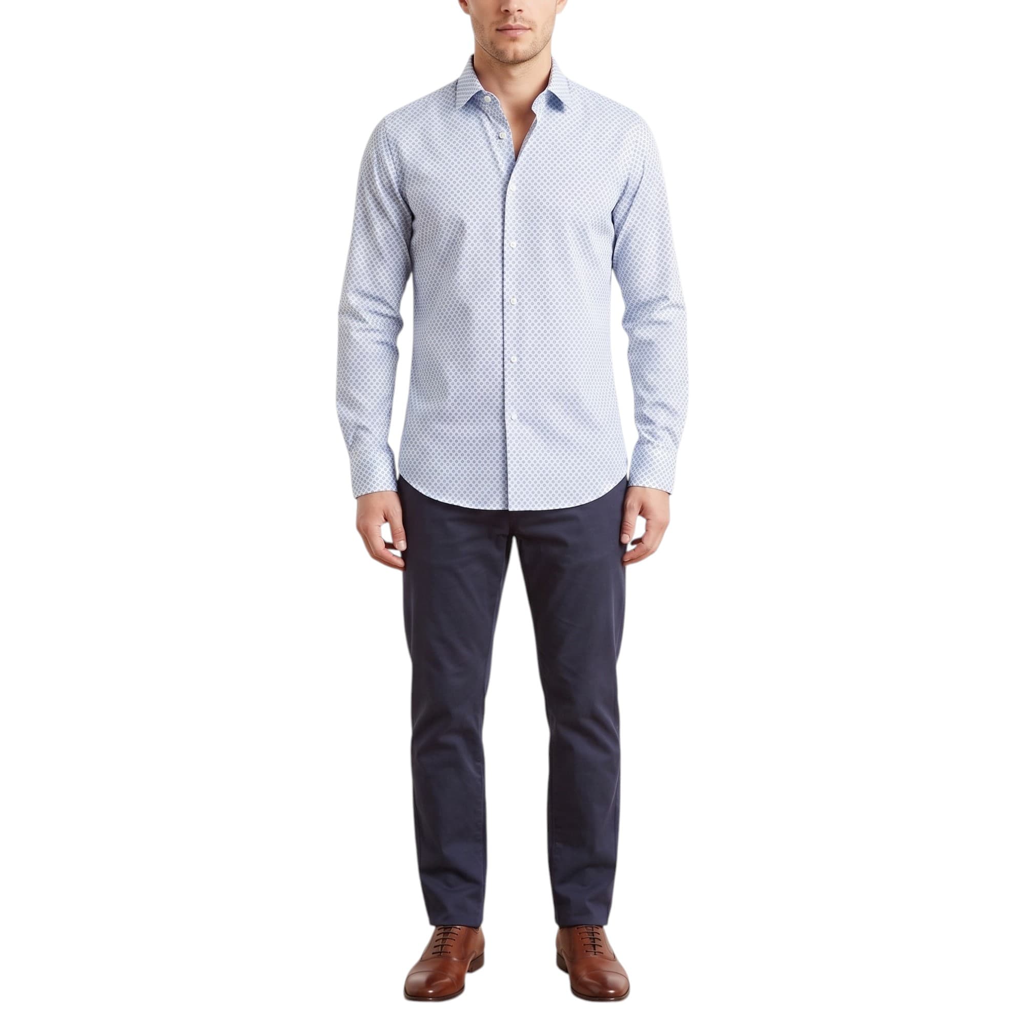Diesel S-Blu Camicia men's blue cotton slim-fit shirt front view