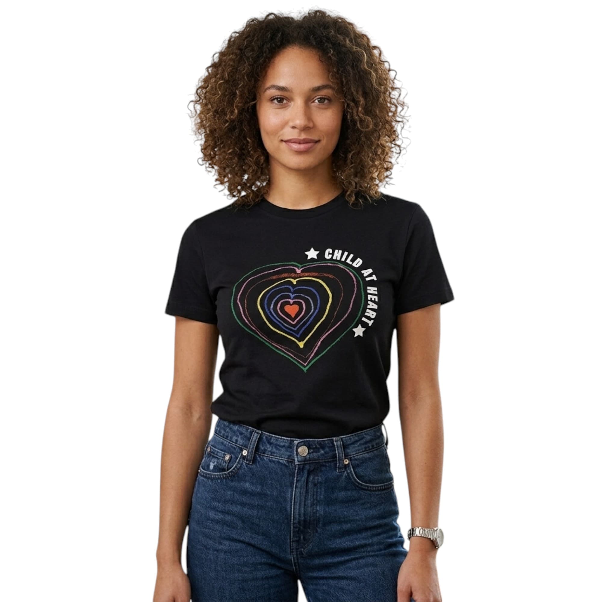 Diesel NAO-T-HEA black cotton women's t-shirt front view