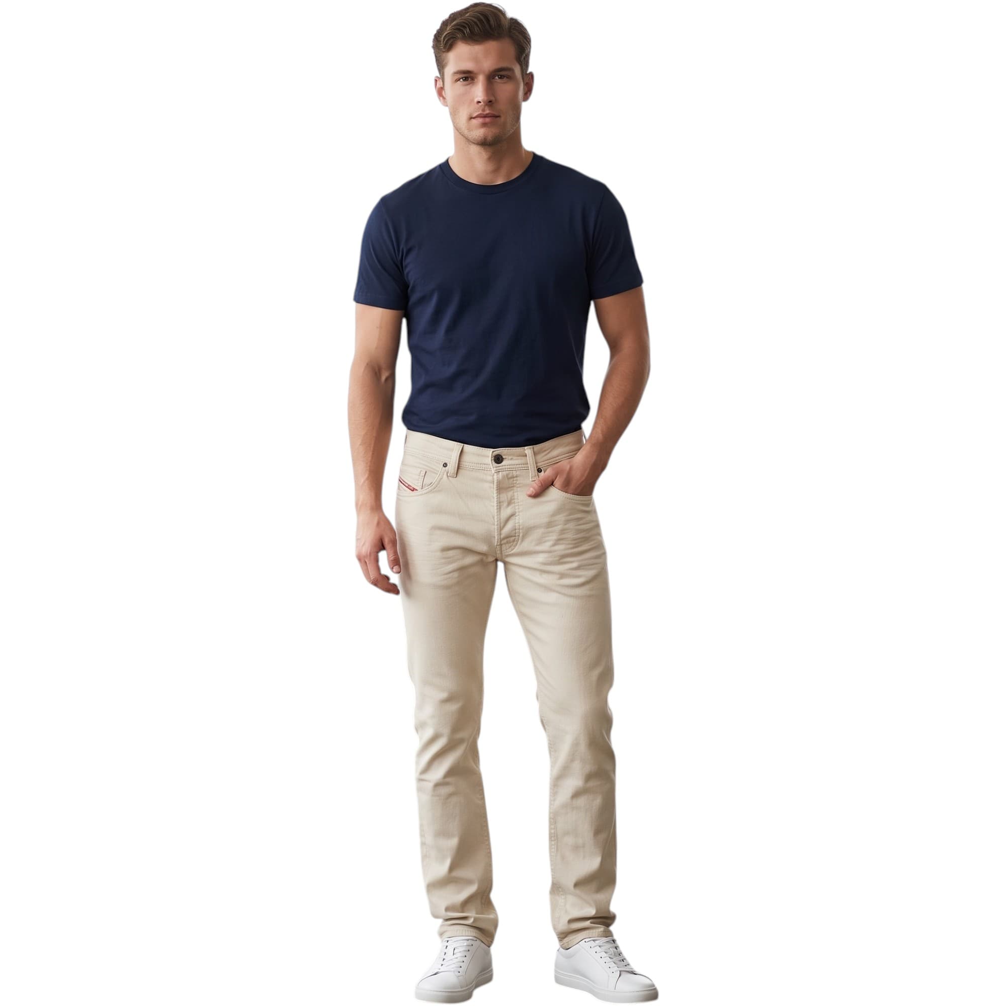 Diesel SAFADO light beige mens denim jeans front view