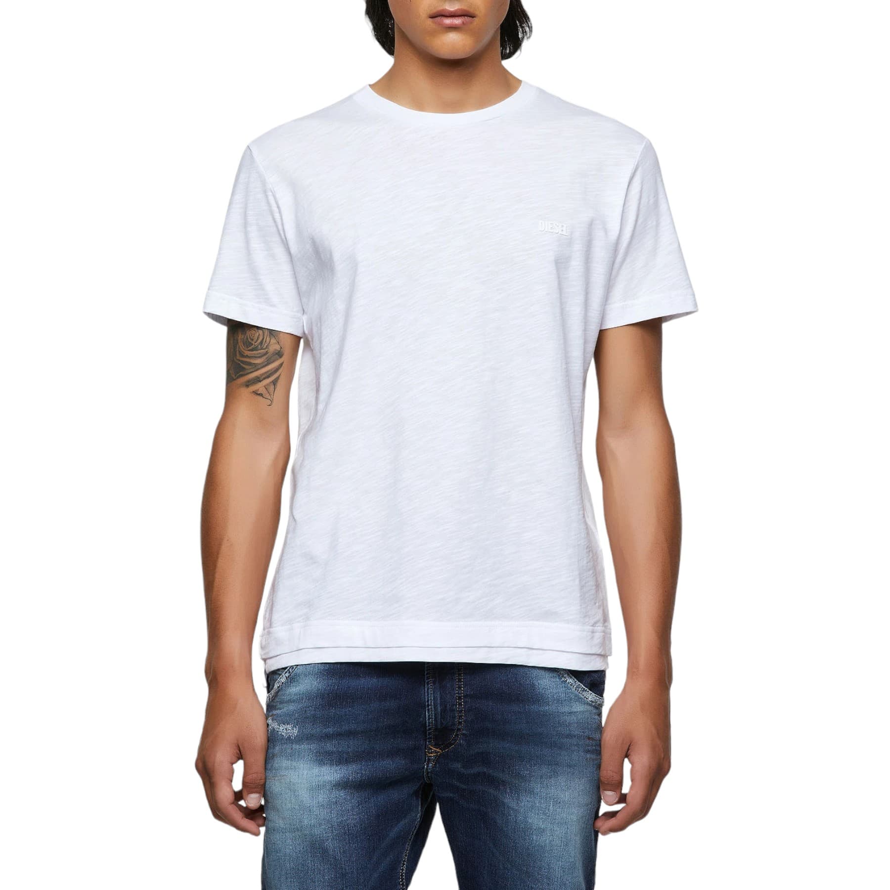 Diesel T-RONNIE white crew neck men's t-shirt front view