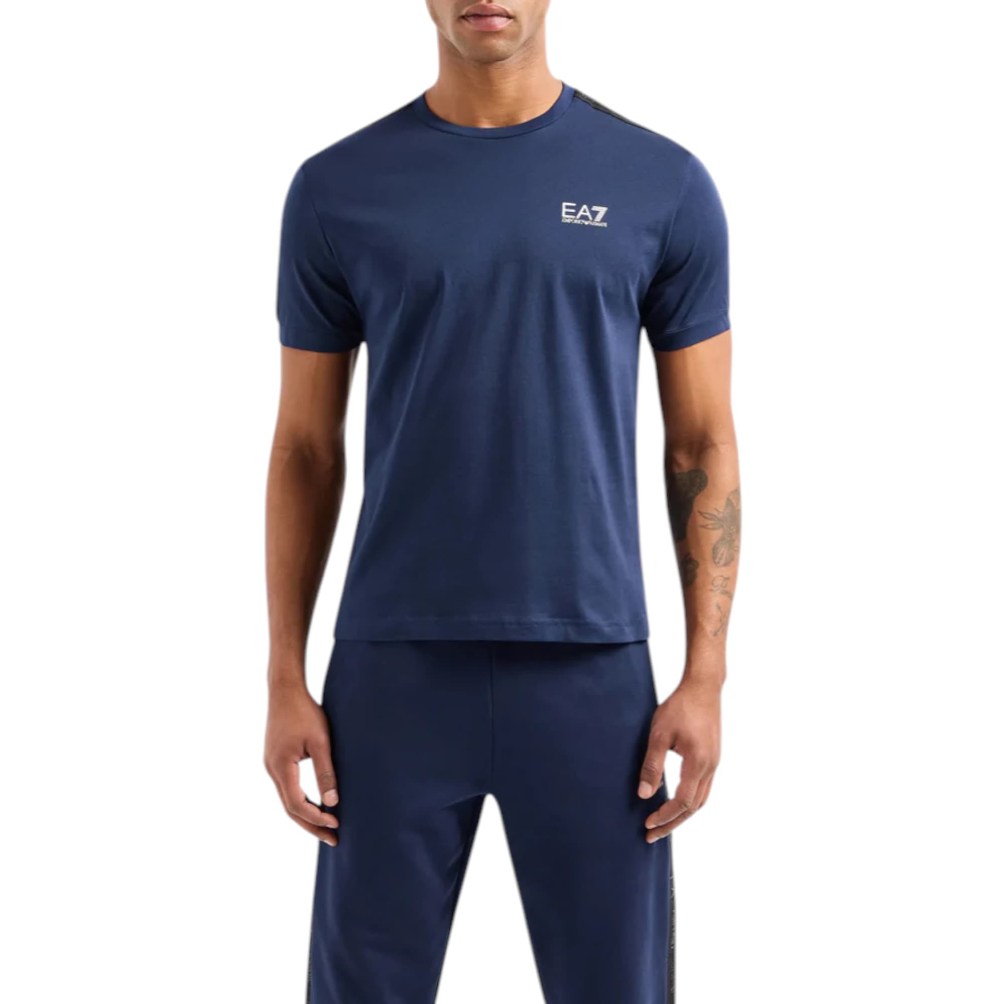 Emporio Armani EA7 3DPT35 PJ02Z Tape Logo Mens T Shirt