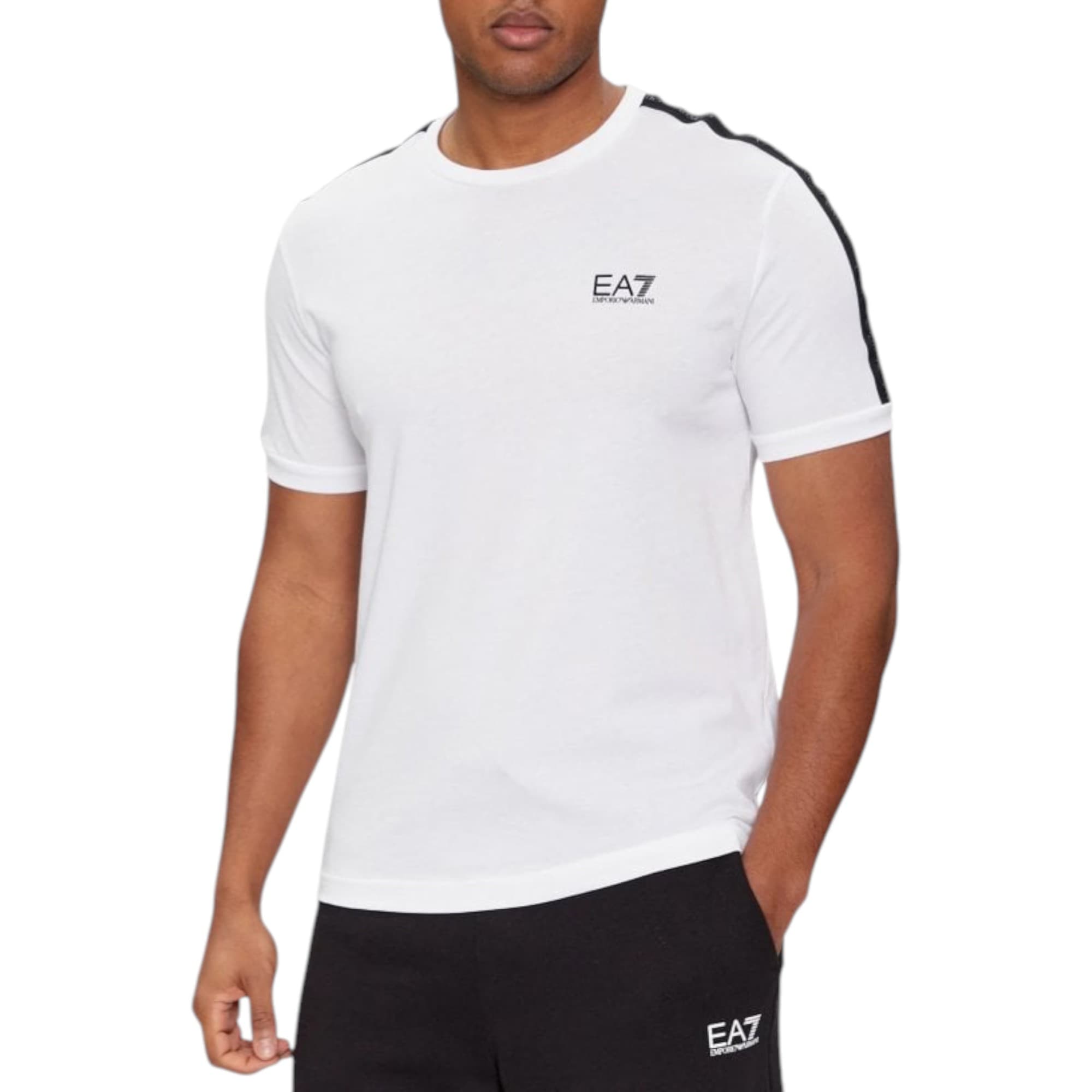 Emporio Armani EA7 3DPT35 PJ02Z Tape Logo Mens T Shirt
