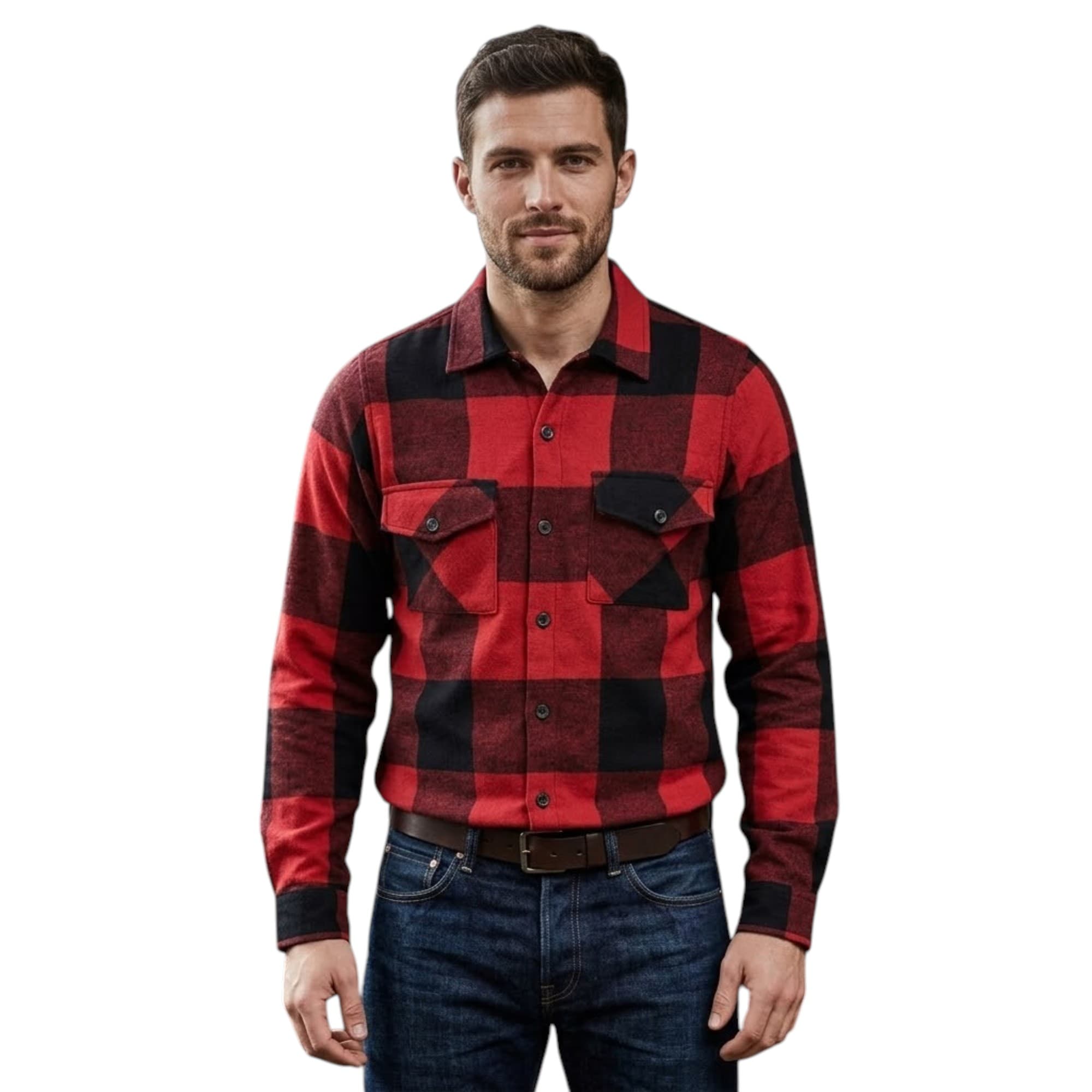 EUROCLIPS Mens Check Long Sleeve Shirts