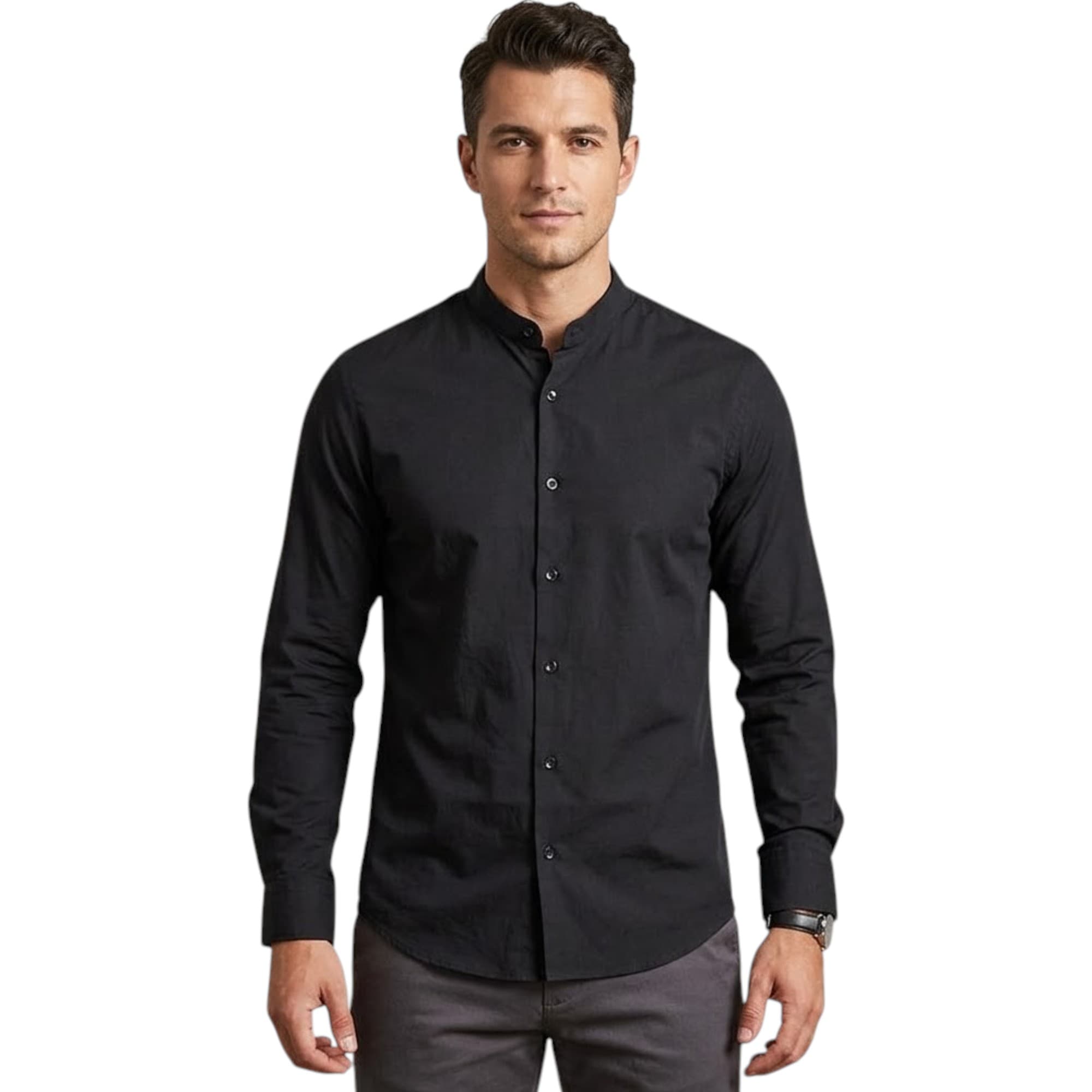 FAIRDIM Mens Long Sleeve Plain Shirts