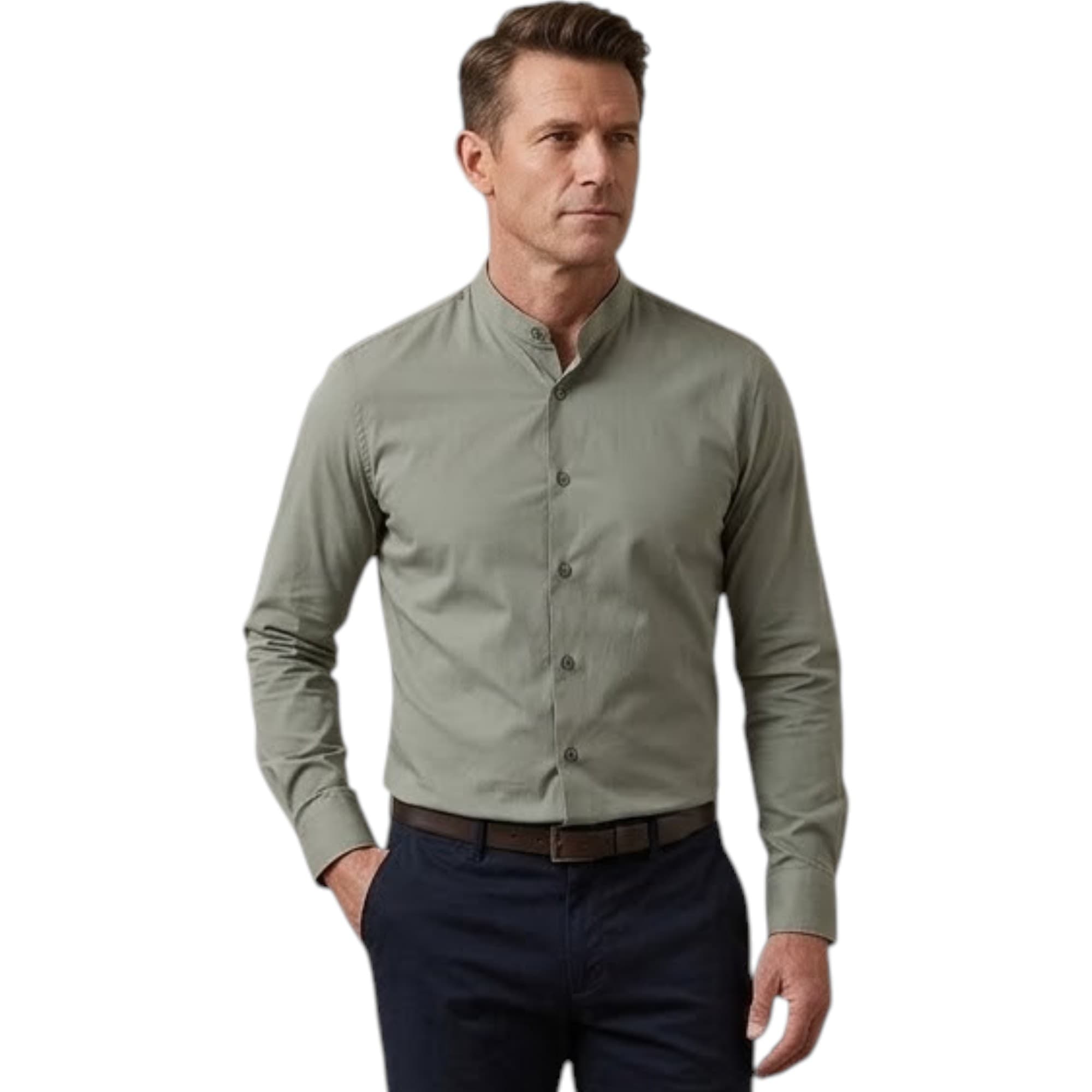 FAIRDIM Mens Long Sleeve Plain Shirts