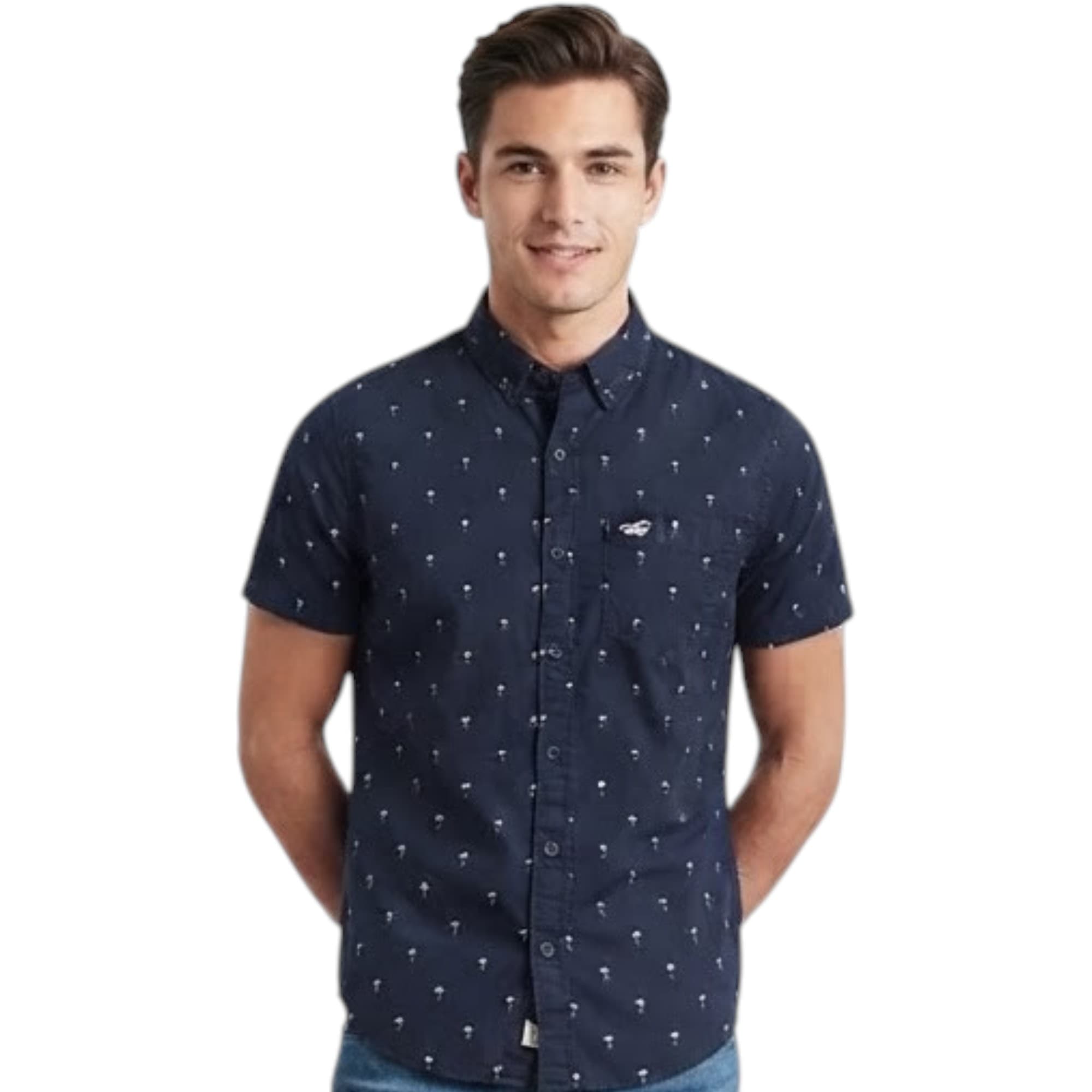 HOLLISTER Mens Short Sleeve Floral Shirt