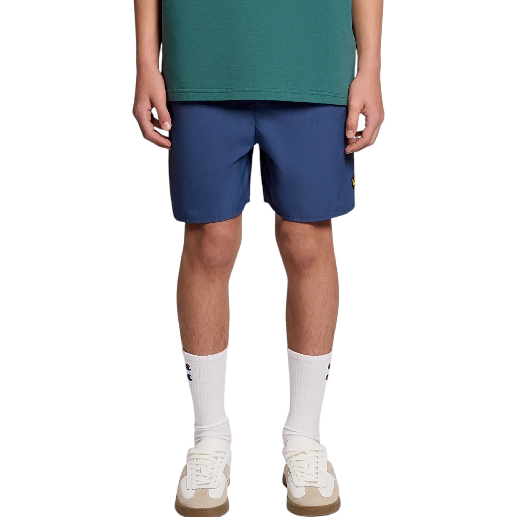 Lyle And Scott Mens Swim Shorts Rubberised Logo Casual Vintage Soft Half Pa