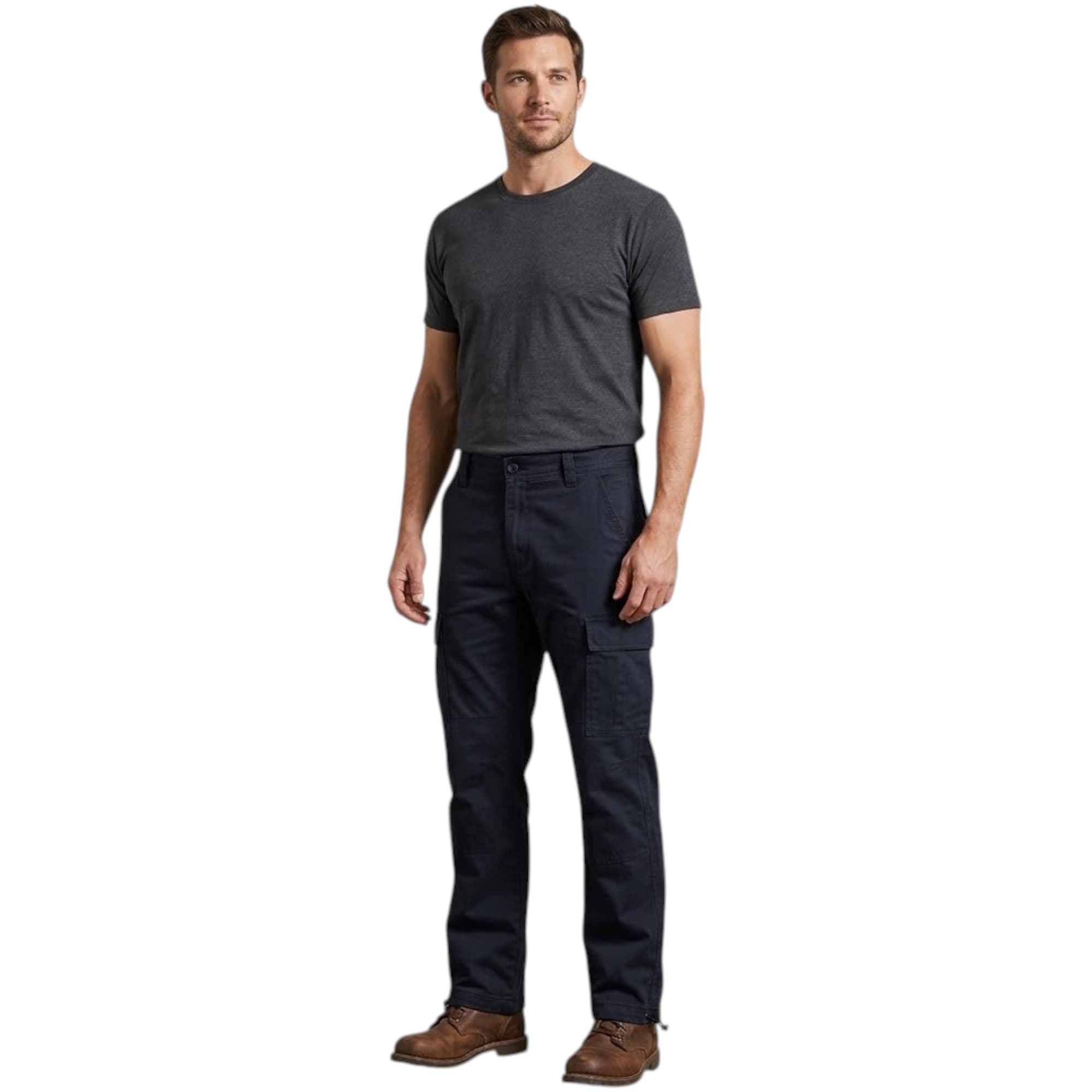 NO BOUNDARIES Mens Cargo Straight Fit Trousers
