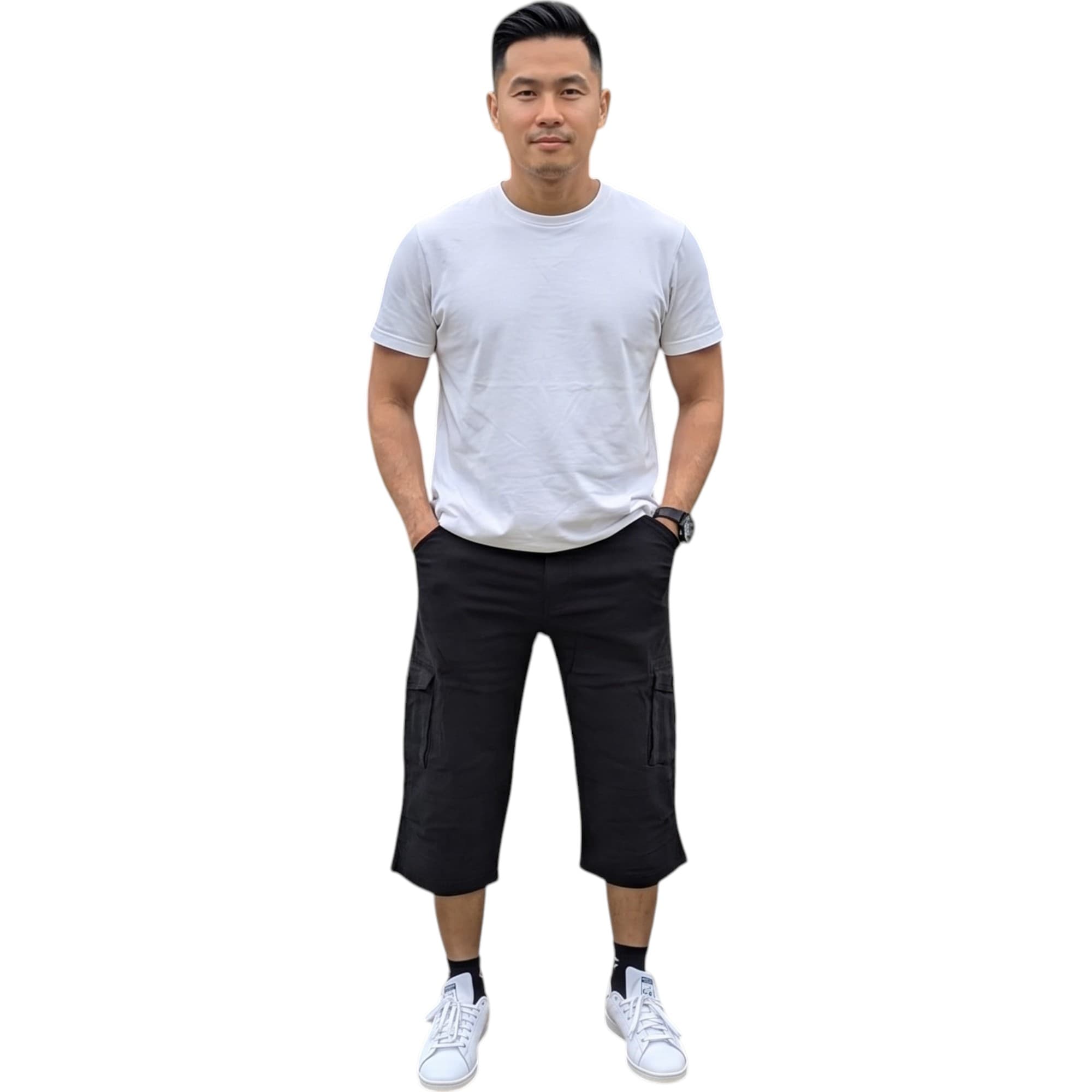 Mens Cargo Shorts 3/4 Chino Shorts