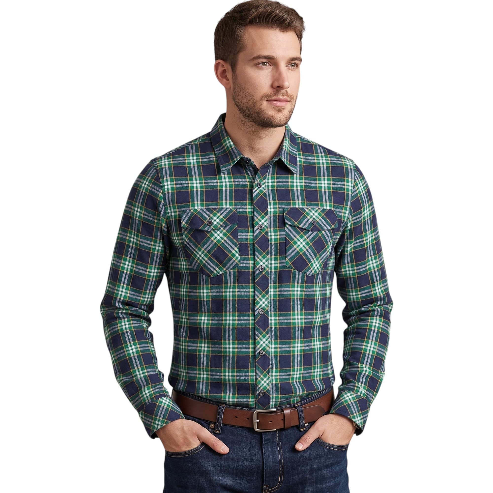 Mens Check Flannel Lumberjack Shirt