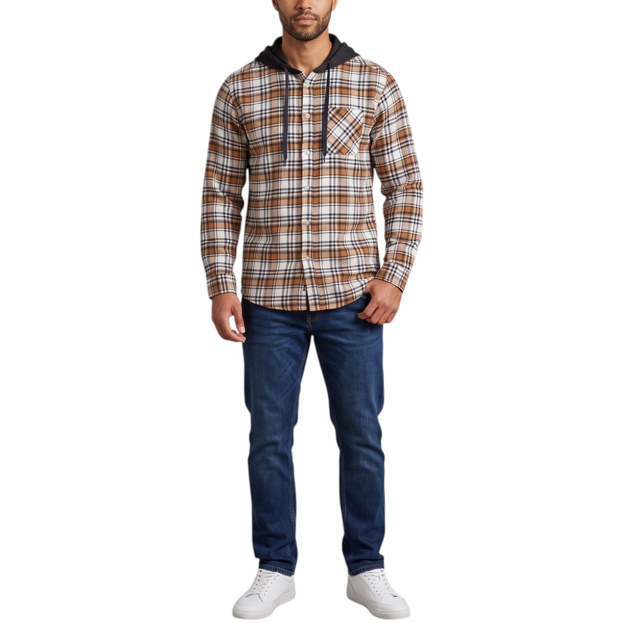 Weekend Offender Men's Off Mondays graphic t-shirt in brown and white, front view