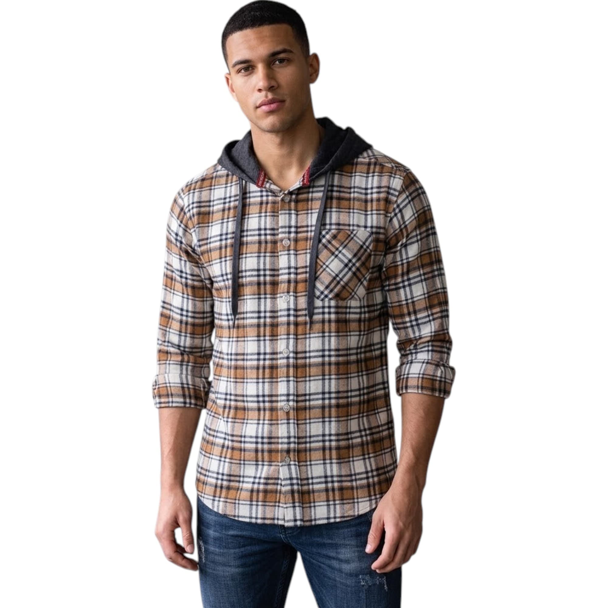 Sovereign State Mens Check Shirt Hoodie