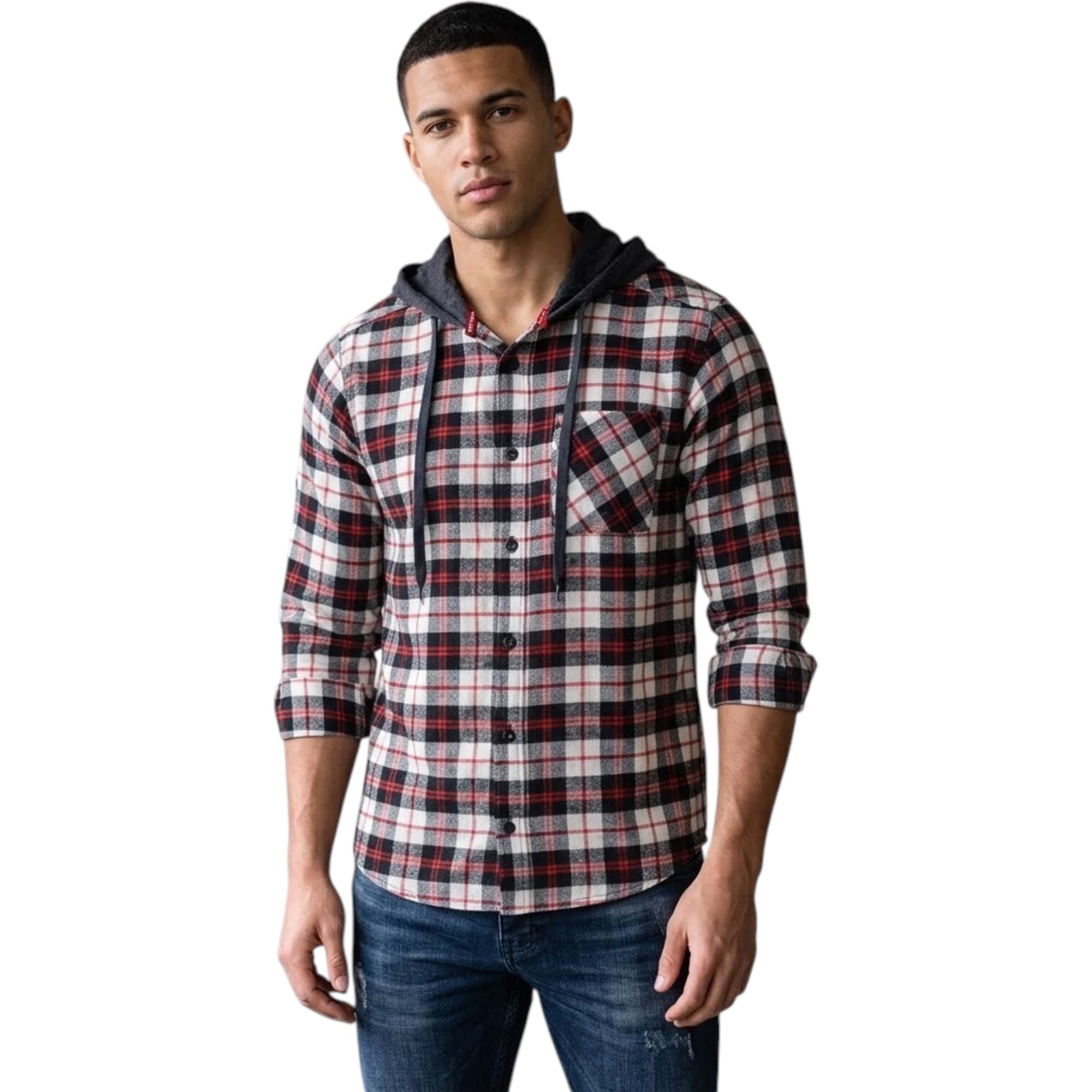 Sovereign State Mens Check Shirt Hoodie
