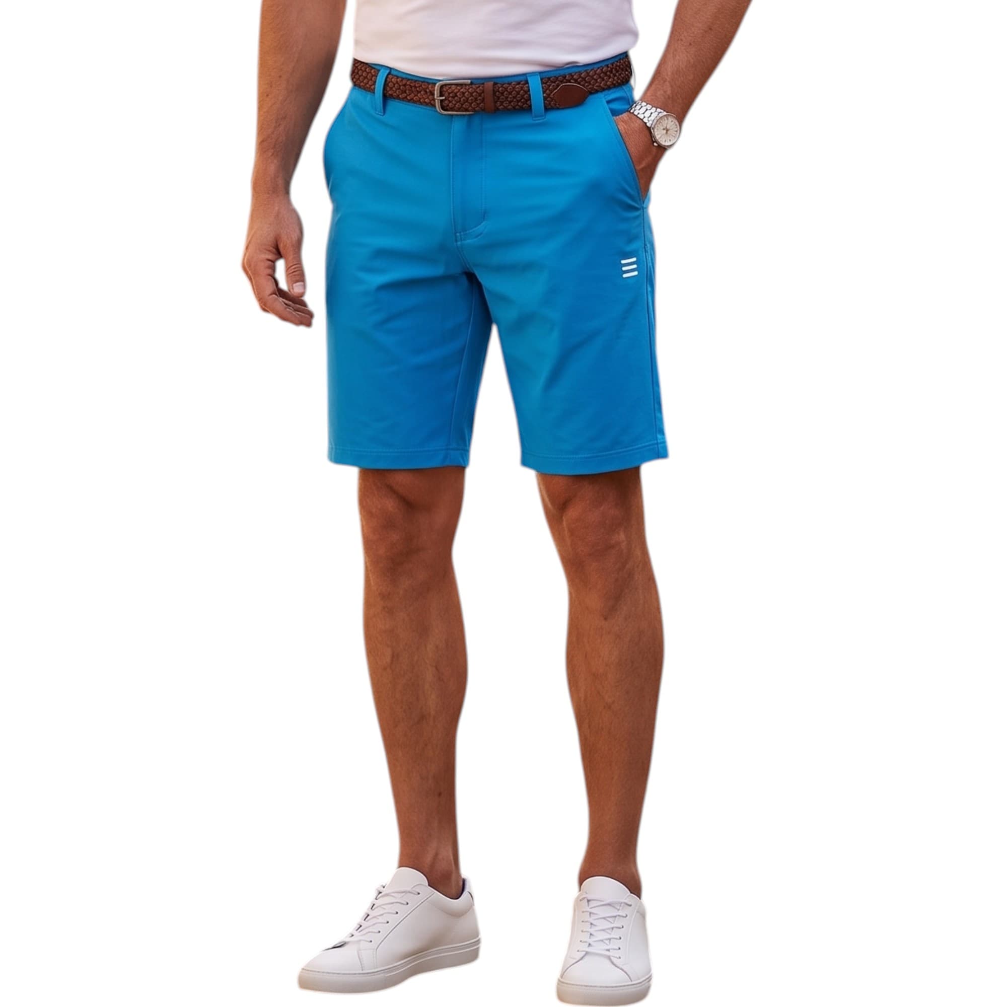 Euroclips men's blue hybrid walk shorts front view