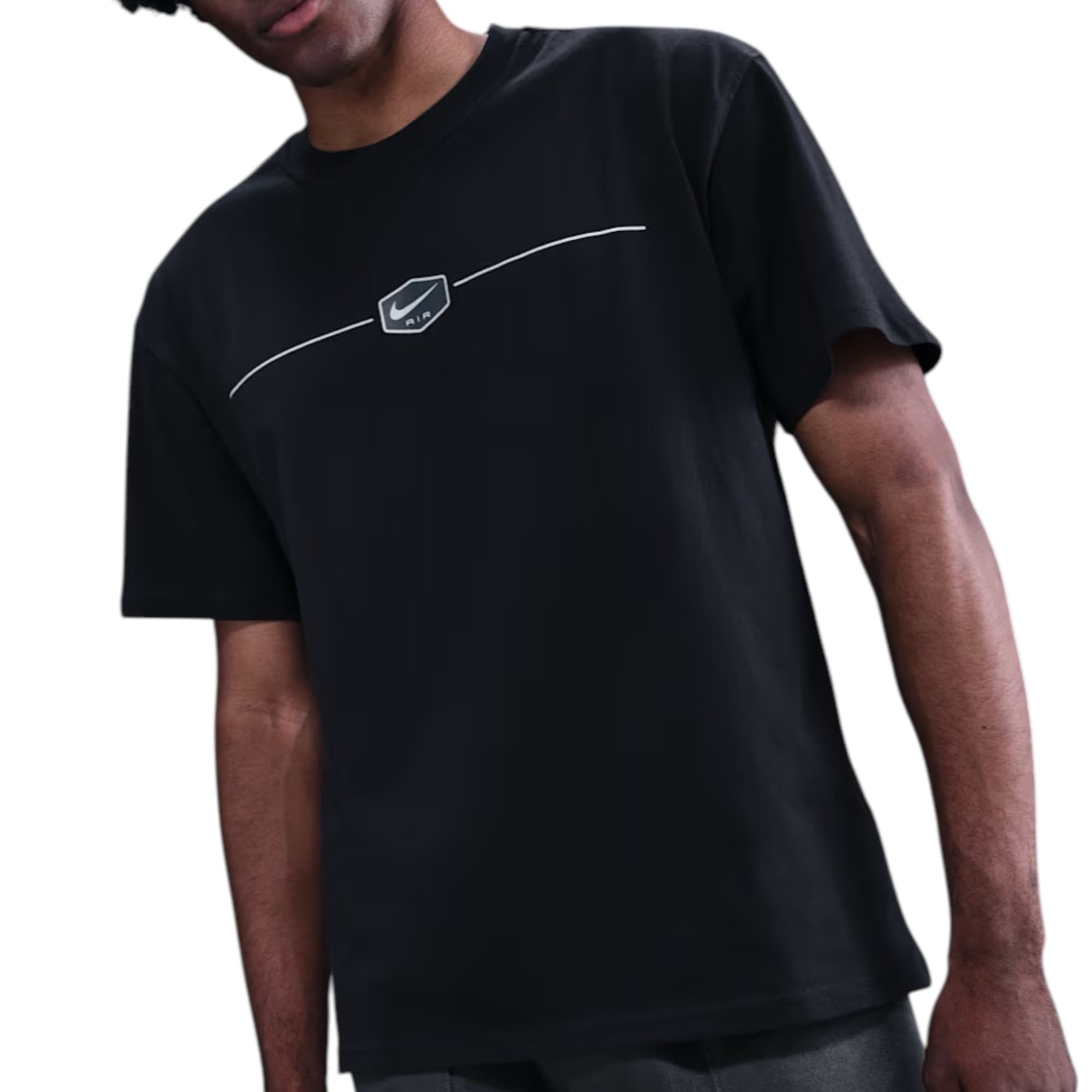 Nike Air Max90 black mens t-shirt front view with Swoosh logo