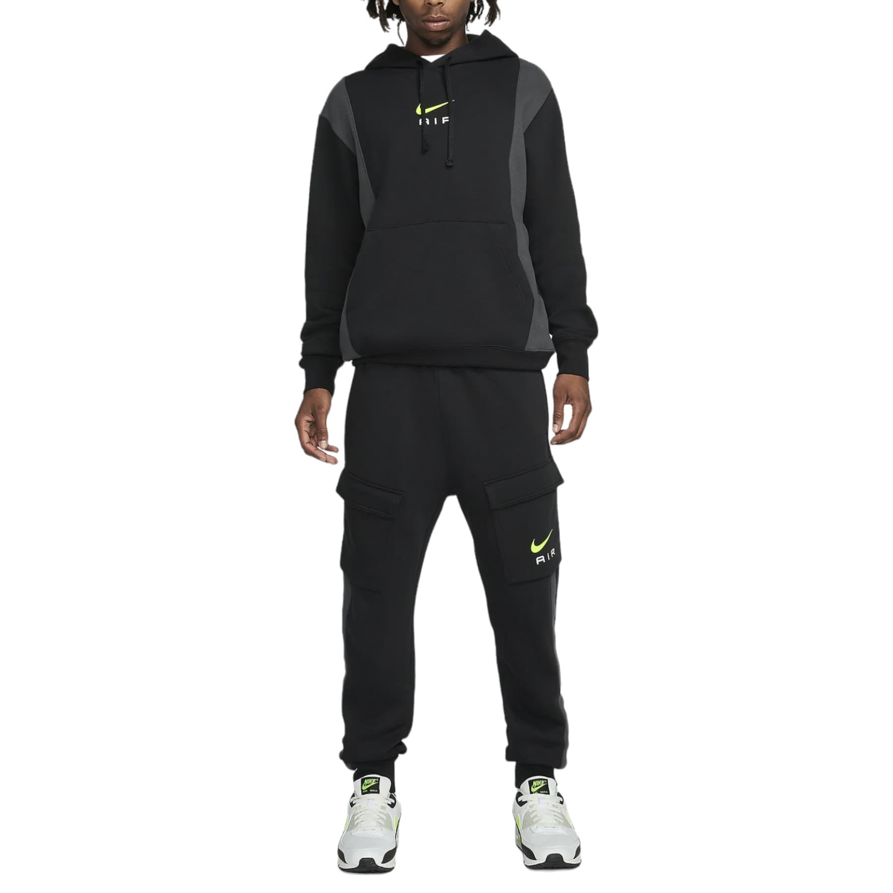 Nike FV0167 men's pullover hoodie and jogger tracksuit front view