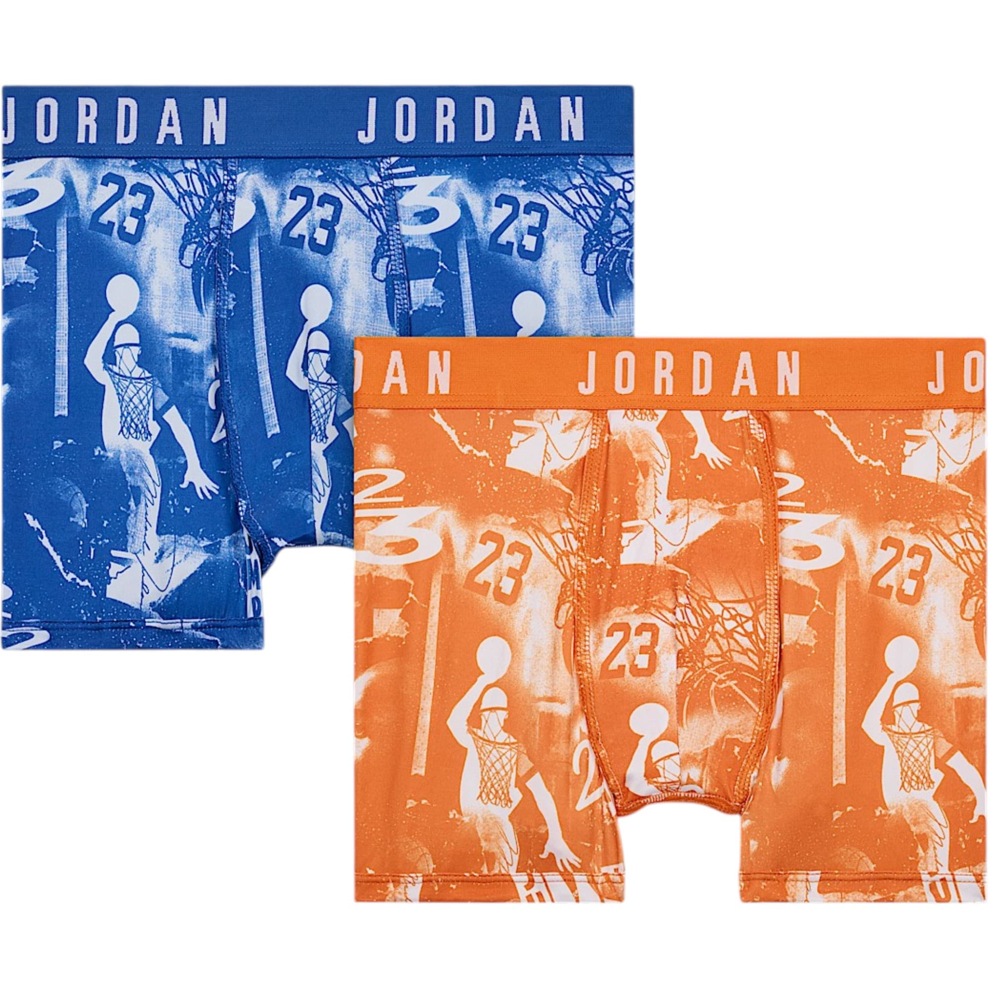 Nike Jordan Flight Micro Mens Boxer Brief front view in blue and orange