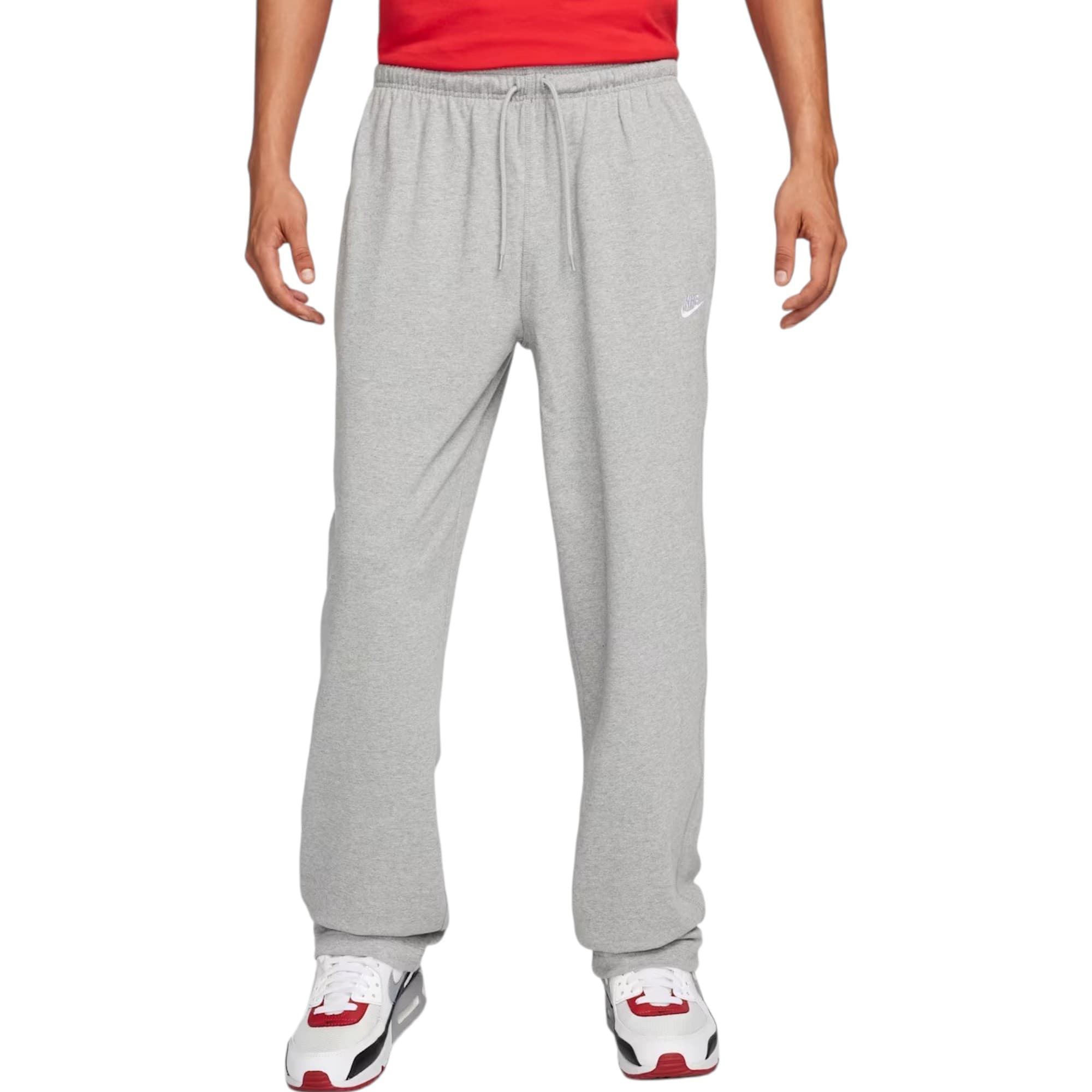 Nike grey men's joggers FQ4332 front view with drawcord waist