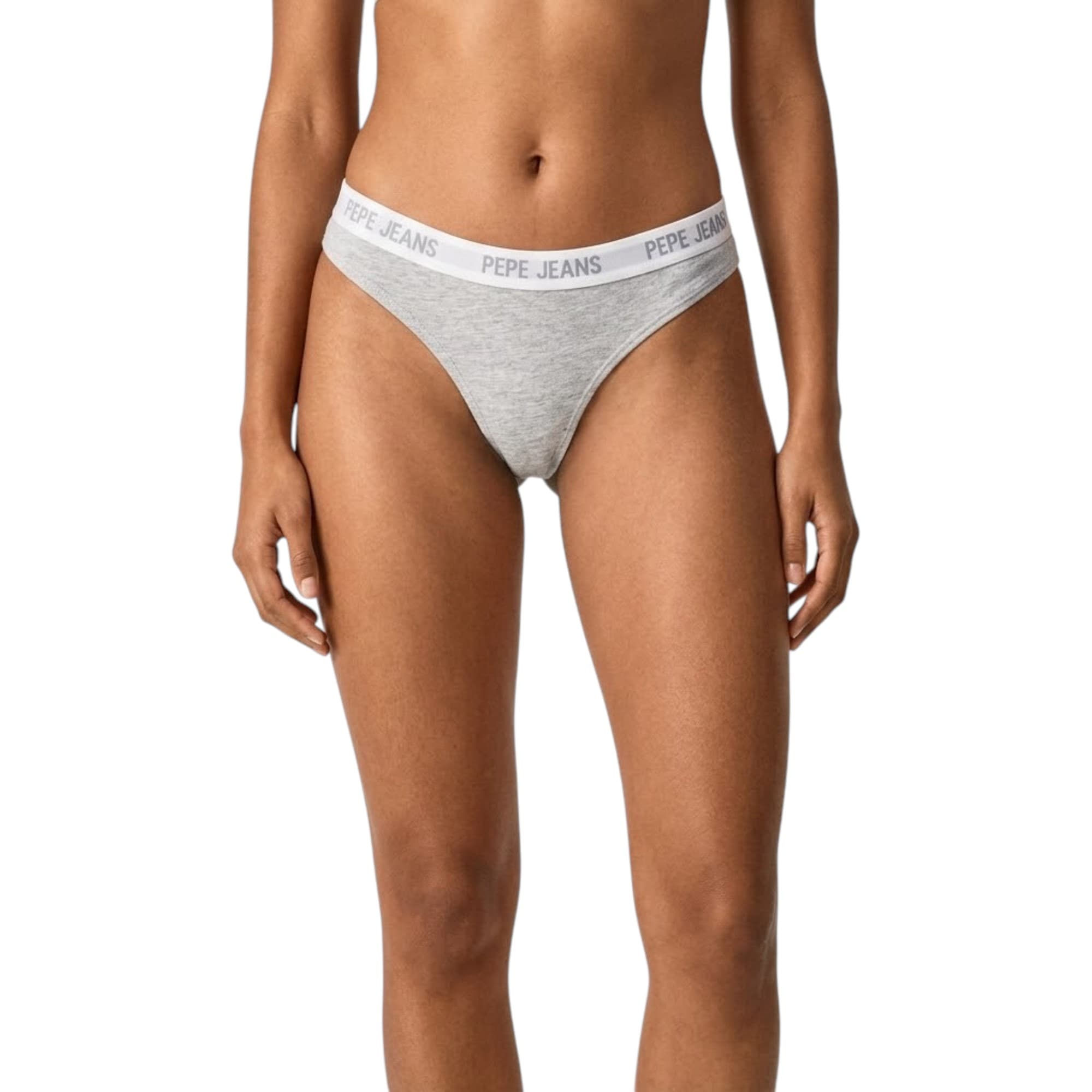 Pepe Jeans grey cotton bikini briefs front view