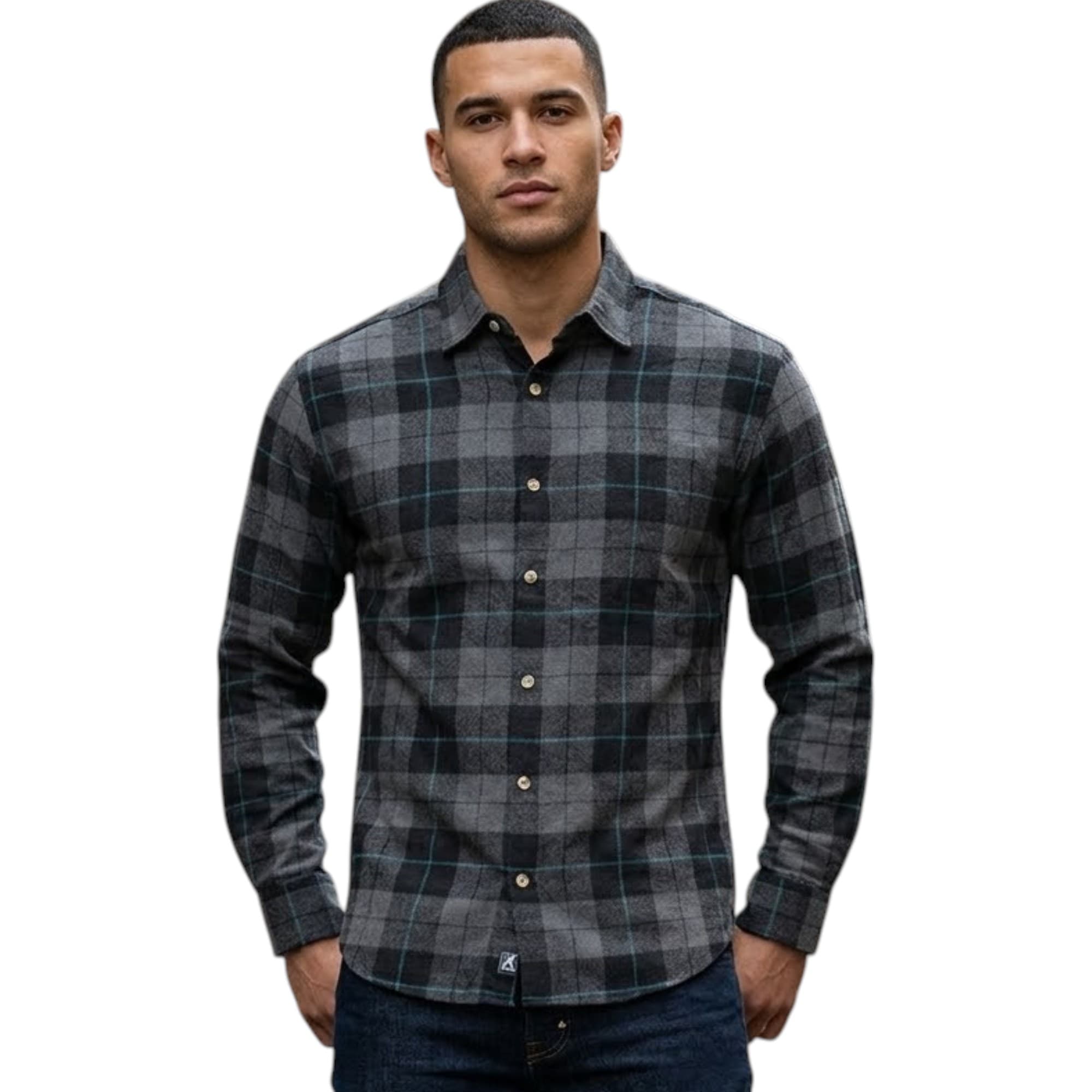 PULL & BEAR Mens Long Sleeve Check Shirts