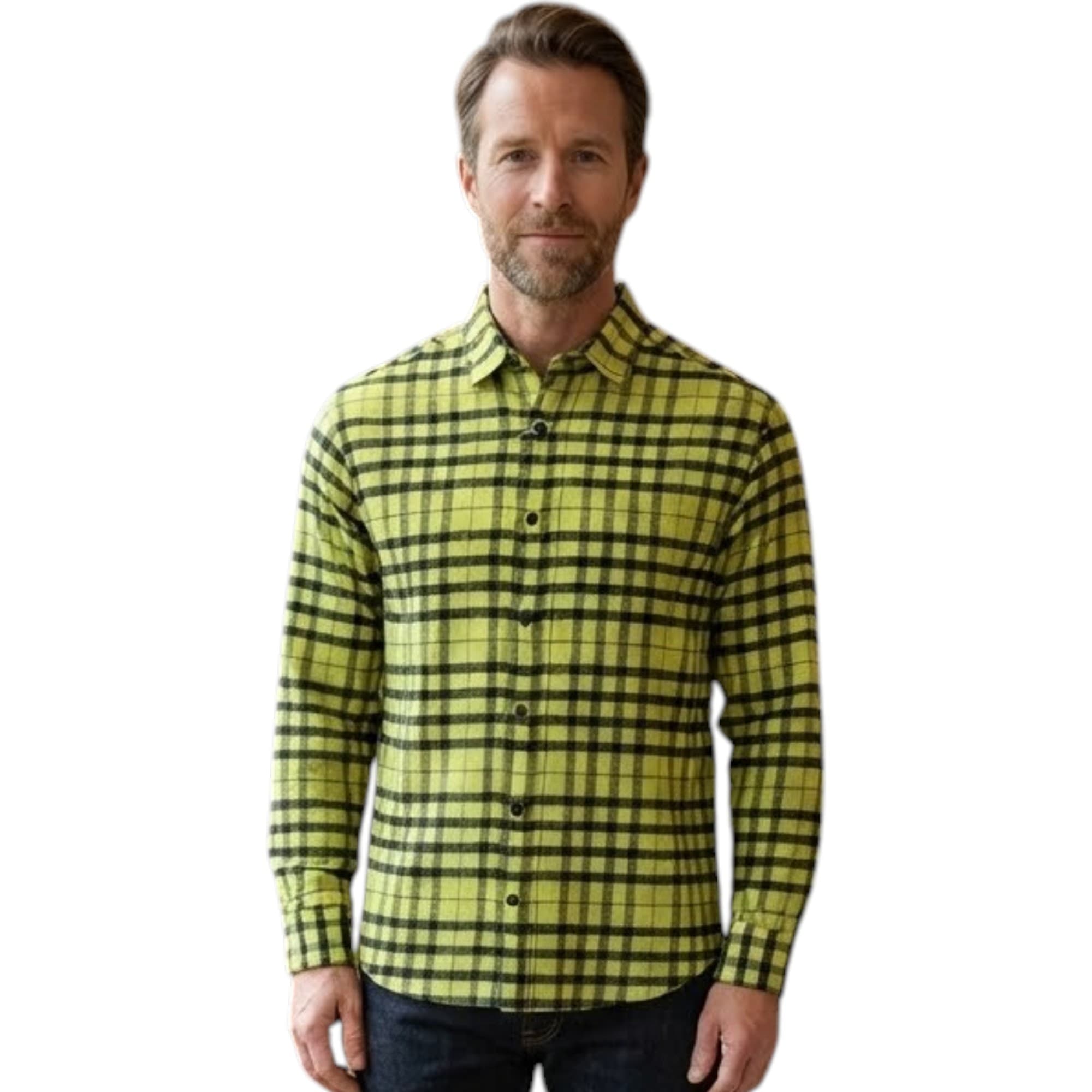 PULL & BEAR Mens Long Sleeve Check Shirts