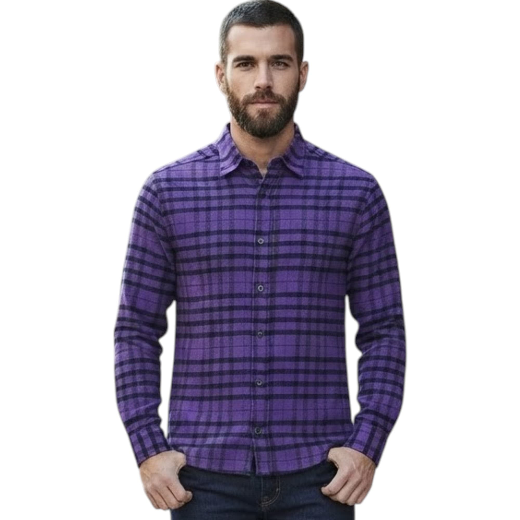 PULL & BEAR Mens Long Sleeve Check Shirts