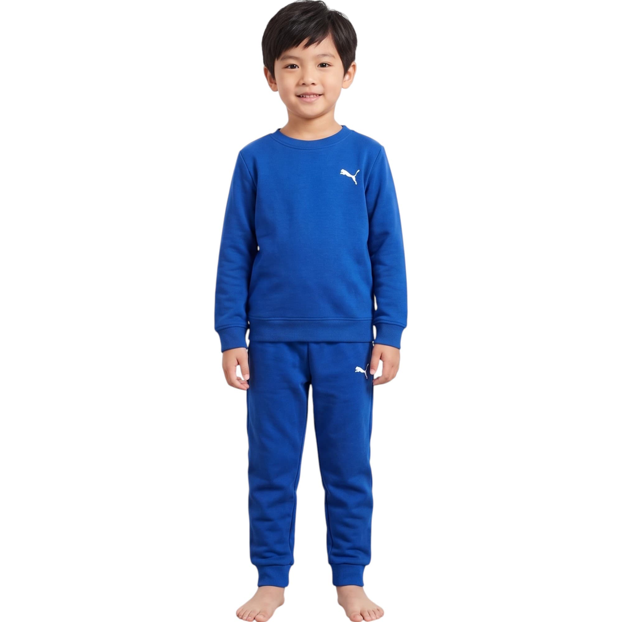PUMA Kids Cotton Tracksuit in Dark Blue, front view