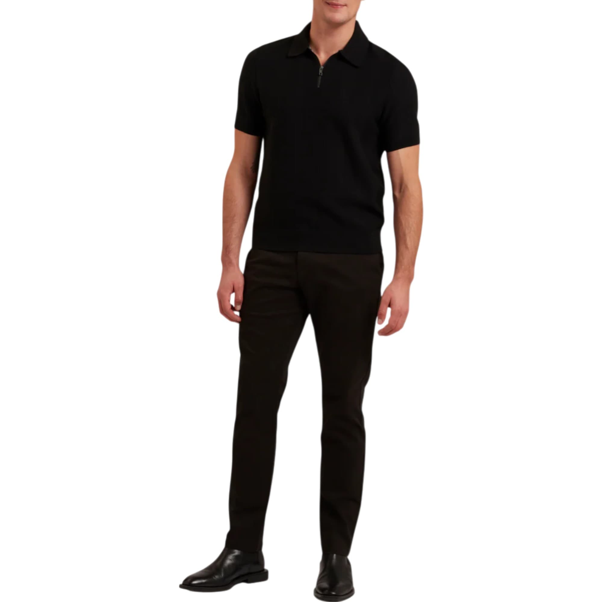 Ted Baker RYCE black slim-fit chino trousers, front view