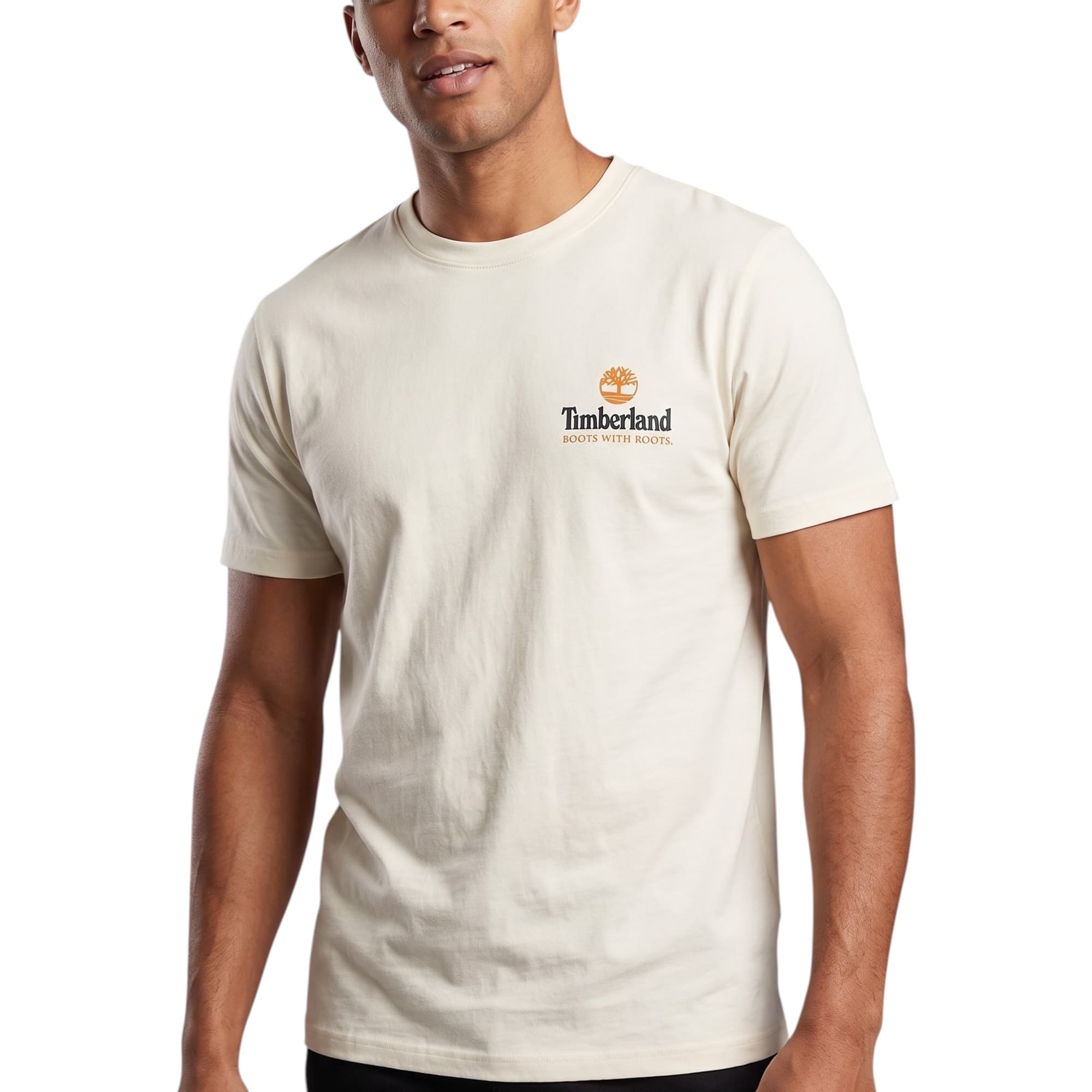Timberland Illustrated Tree Logo cream men's t-shirt front view