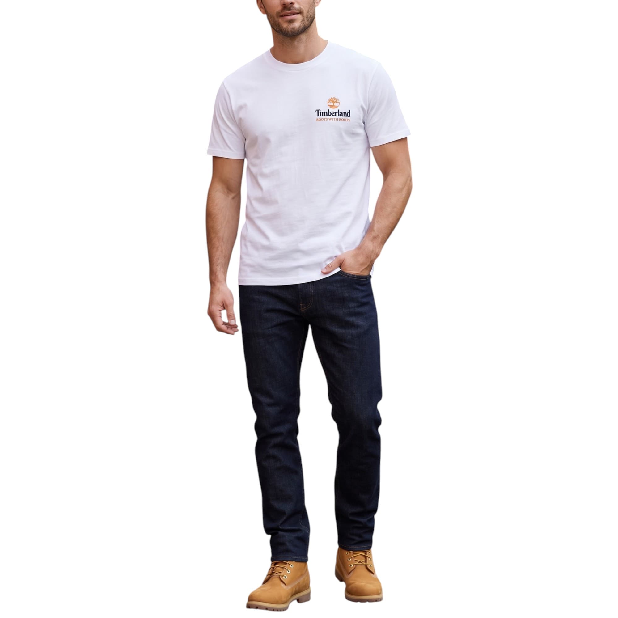 Timberland Illustrated Tree Logo white men's t-shirt front view