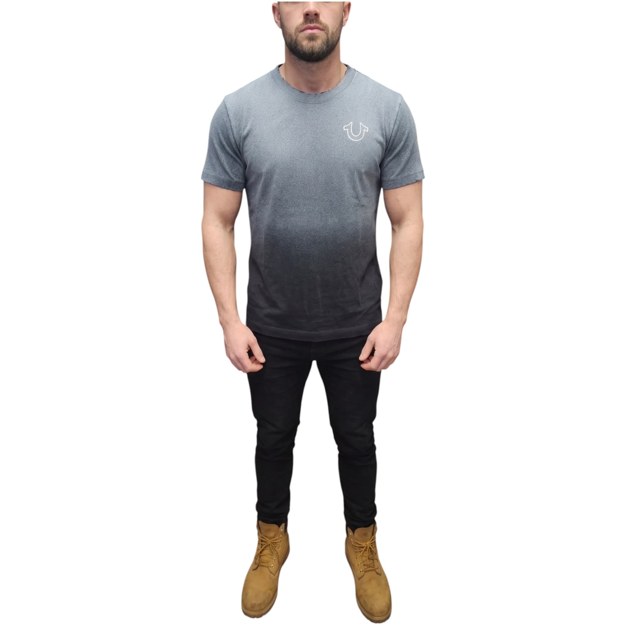 True Religion charcoal heavyweight Buddha t-shirt front view