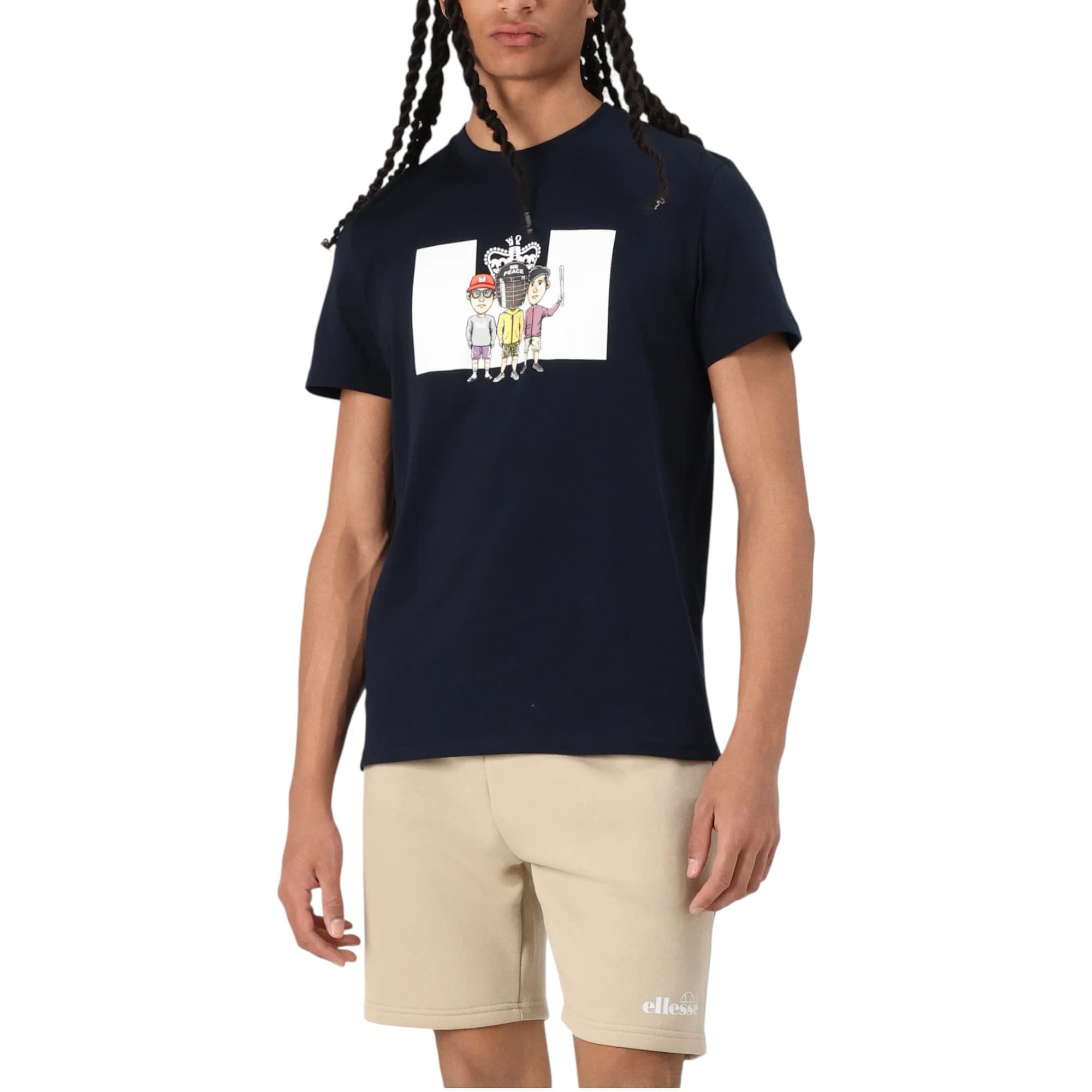 Weekend Offender navy men's graphic t-shirt front view