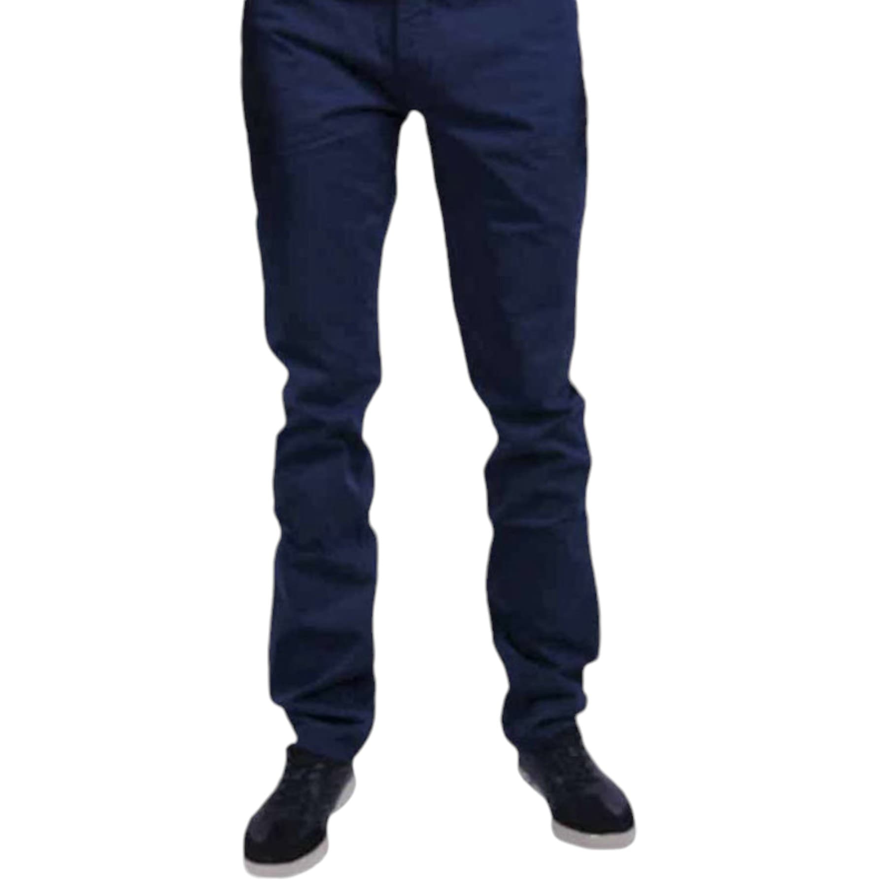 Armani Collezioni navy regular fit chino trousers front view