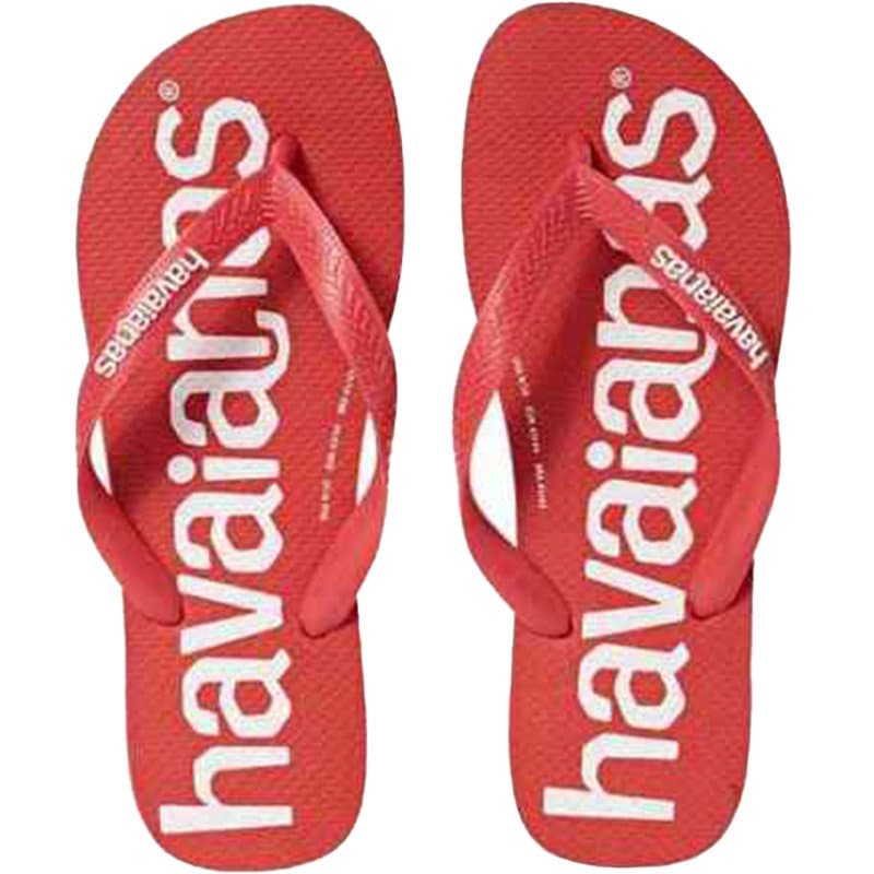 Havaianas men's red flip-flops front view with logo strap